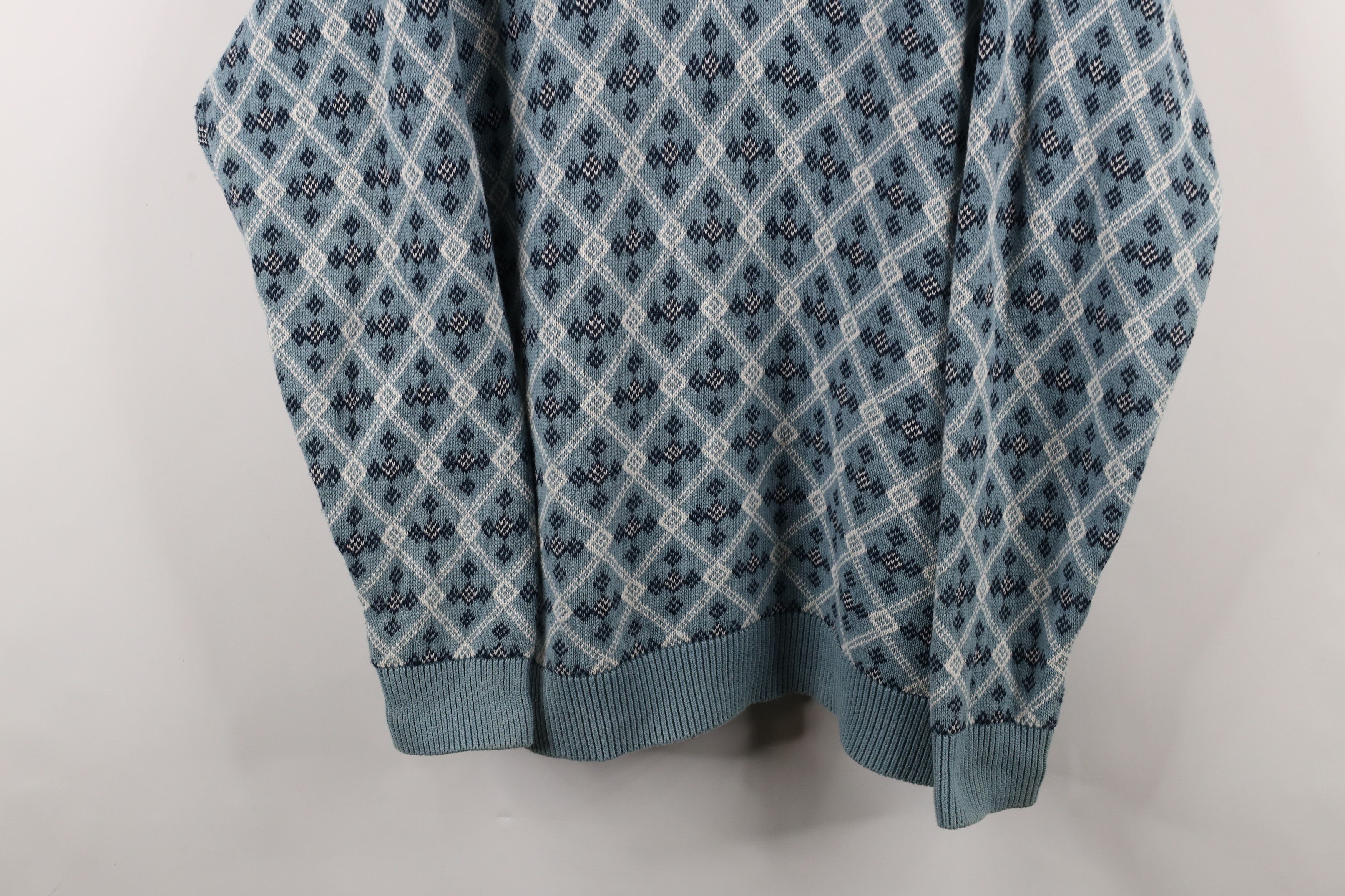 Vintage 90s US Open Golf Cotton Knit Argyle Diamond Sweater