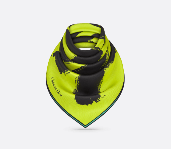 Dior o1w1db10625 Size : OS / Square Scarf in Black/Green Size ONE SIZE - 3 Thumbnail