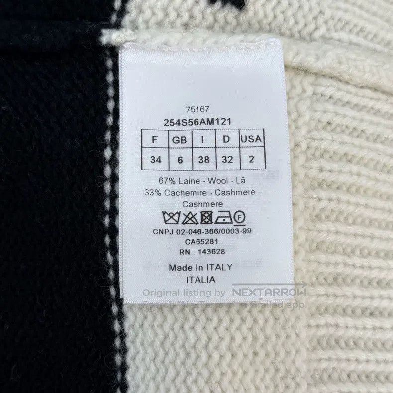 Dior Dior Black and white number 8 wool cashmere hooded sweater Size XXS / US 00 / IT 34 - 6 Thumbnail