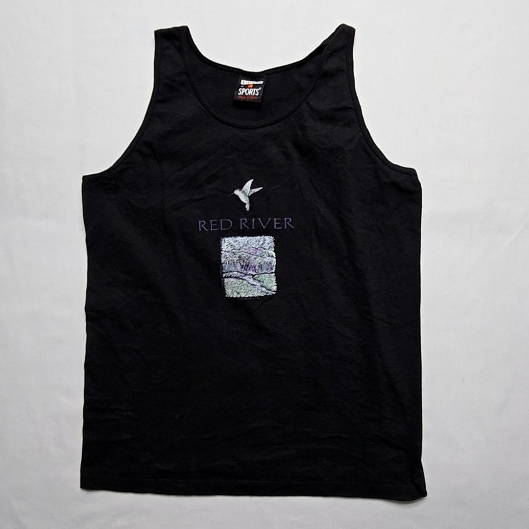 Vintage Vintage Red River Tank Top Hummingbird Graphic Black M 90s Size M / US 6-8 / IT 42-44 - 1 Thumbnail