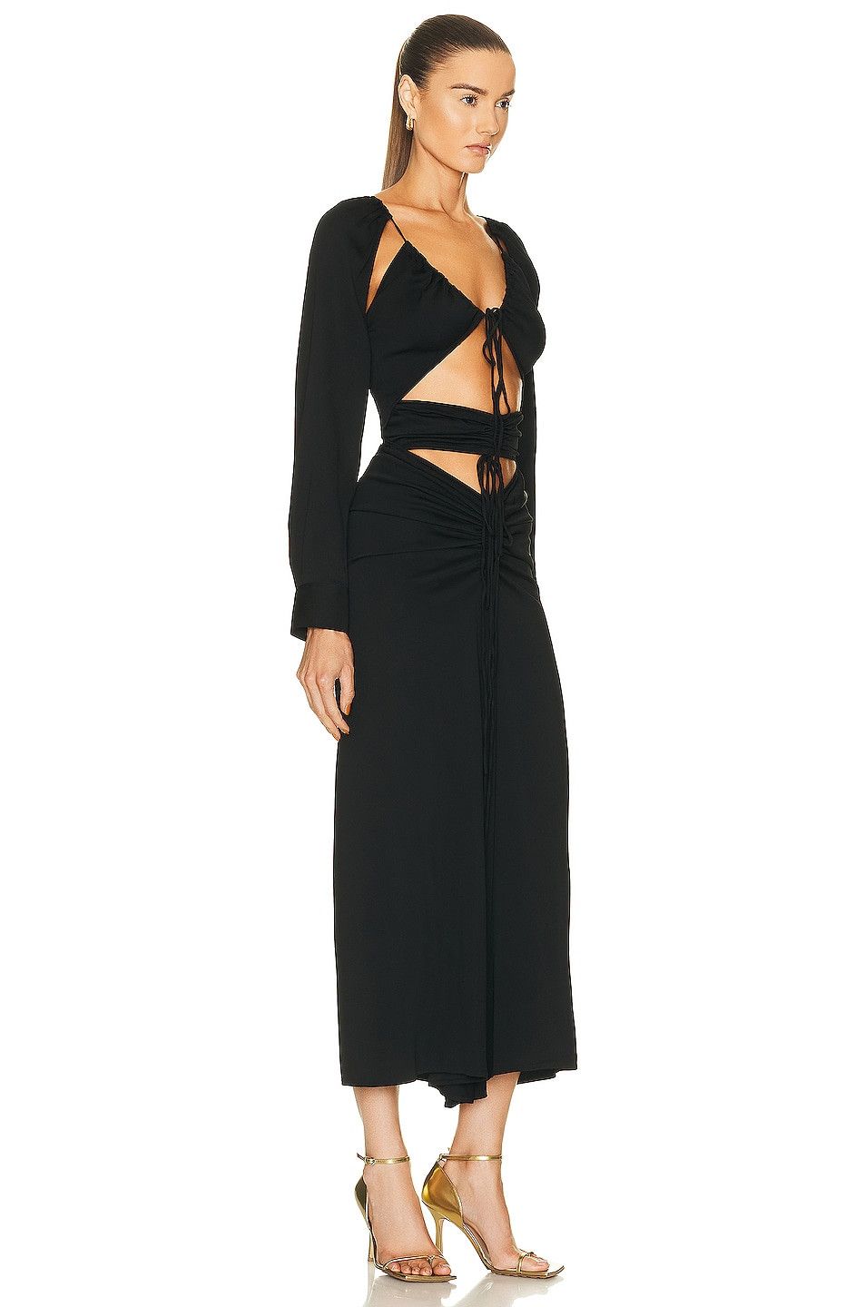 Christopher Esber Ruched Floating Sleeve Tie Dress Size XS / US 0-2 / IT 36-38 - 5 Thumbnail