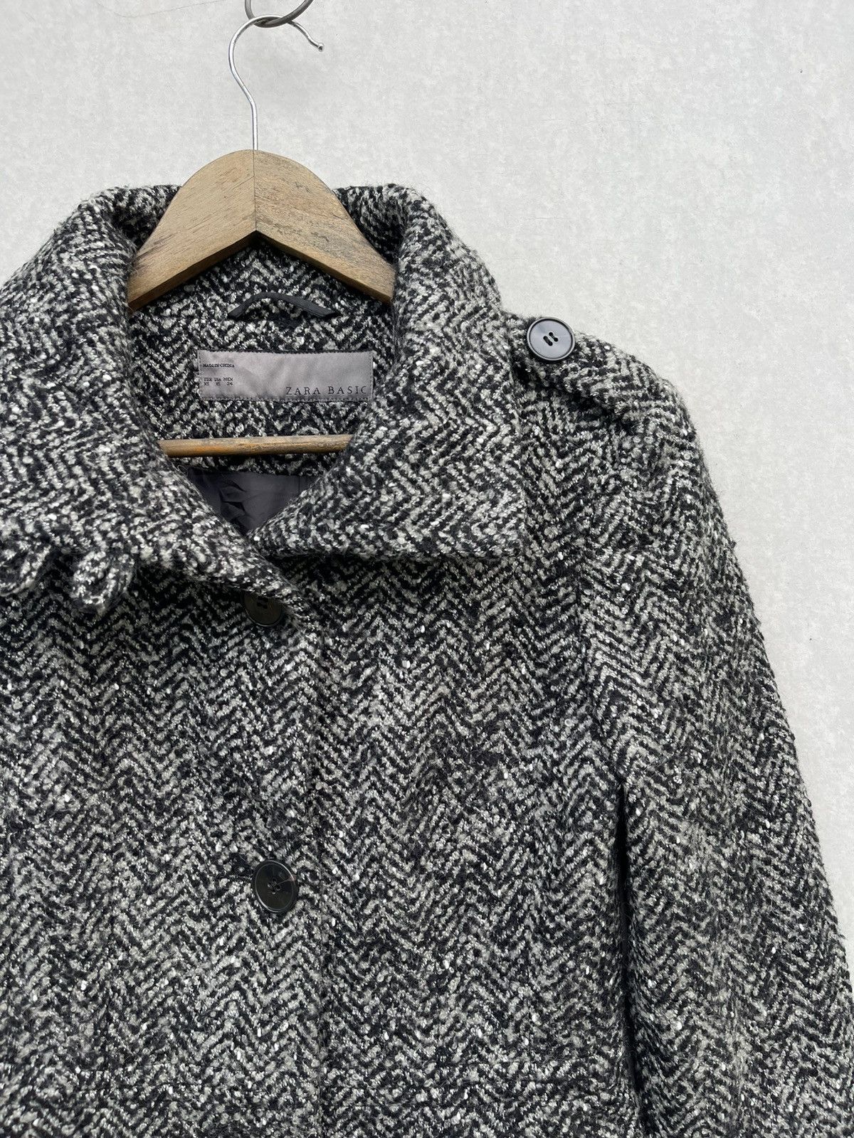 Designer × Zara ZARA BASIC WOMEN'S WOOL HIGH COLLAR COAT/JACKET Size XS / US 0-2 / IT 36-38 - 4 Thumbnail