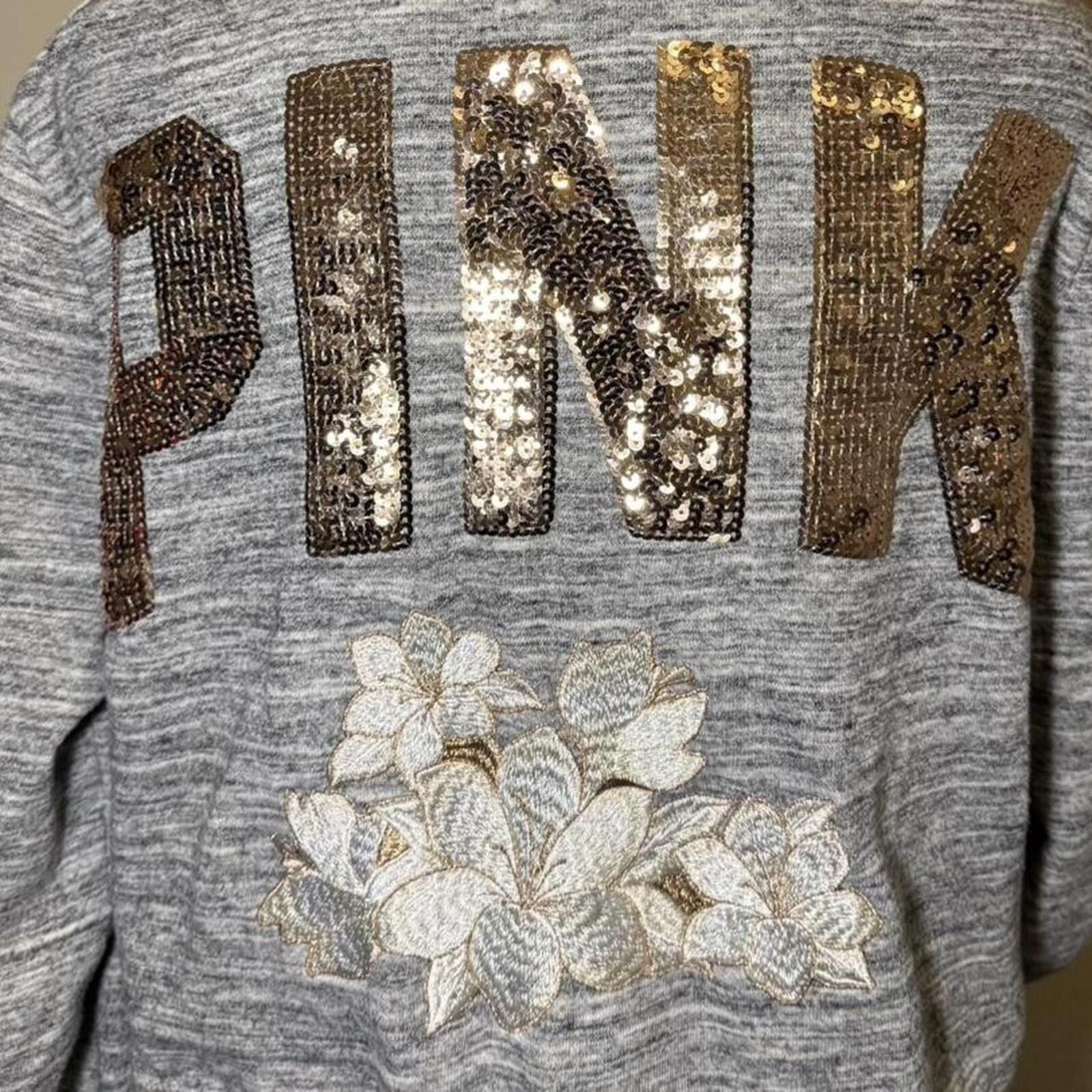 Pink Y2K Victoria’s Secret Gray Zip-Up Hoodie Size L / US 10 / IT 46 - 3 Thumbnail