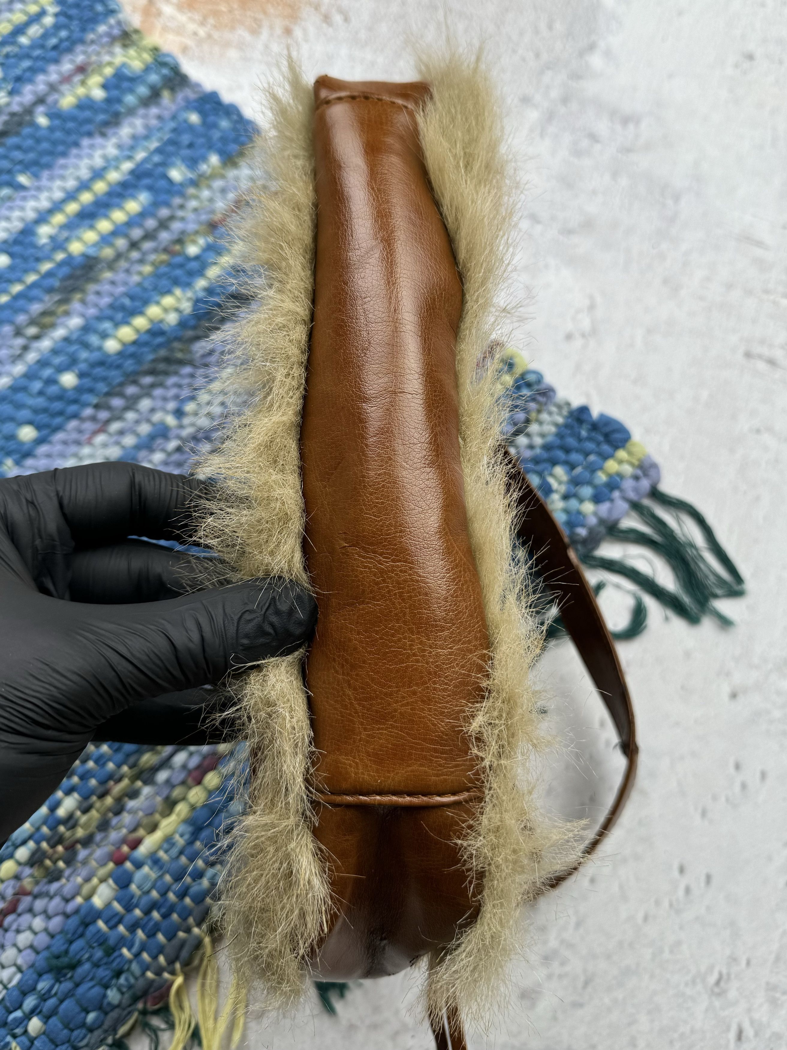 Vintage Vintage Handle Bag With Faux Fur A373D15(389) Size ONE SIZE - 14 Thumbnail
