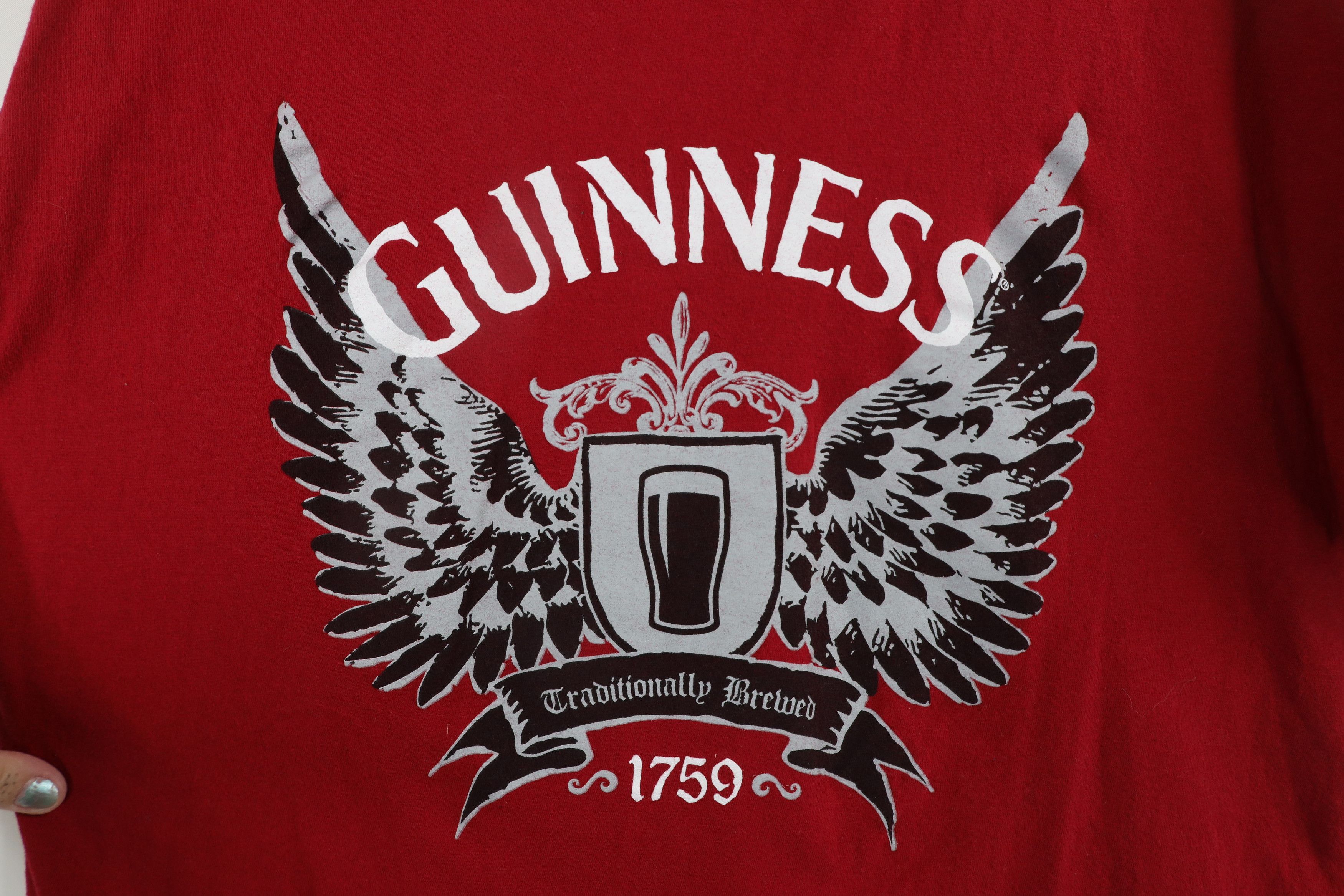Vintage Vintage Guinness Beer Out Wings Short Sleeve T-Shirt Red Size US XL / EU 56 / 4 - 4 Thumbnail