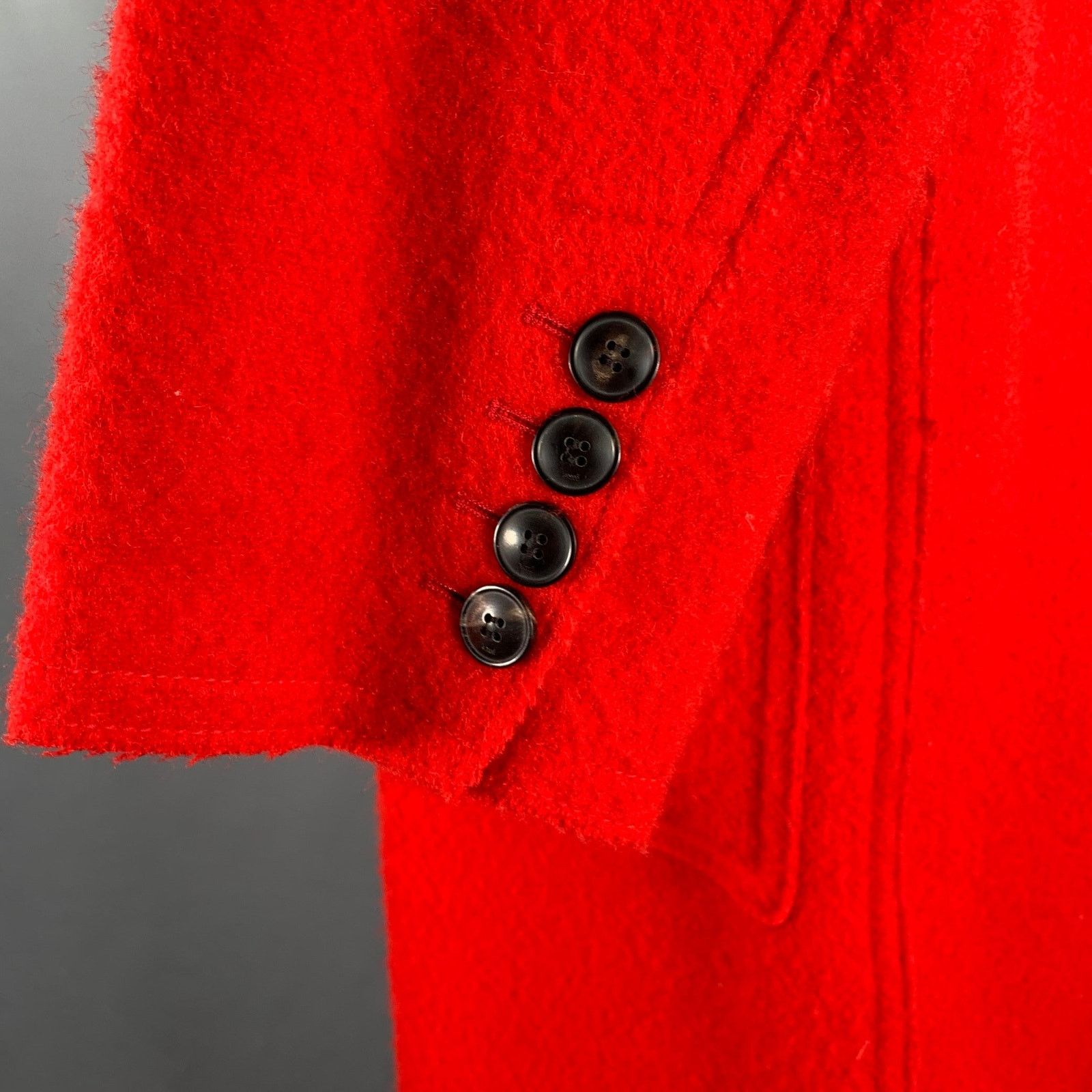 AMI AMI by ALEXANDRE MATTIUSSI S Red Textured Virgin Wool Coat Size US S / EU 44-46 / 1 - 5 Thumbnail
