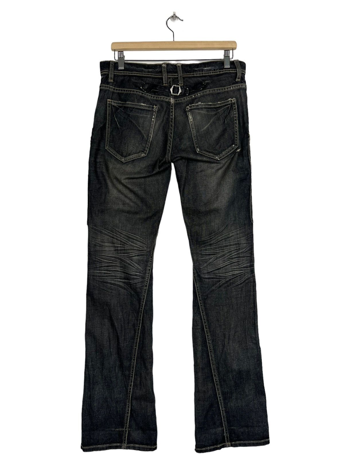 If Six Was Nine 🔥 MICHEL KLEIN ASYMMETRIC CARGO DENIM JEANS Size US 32 / EU 48 - 2 Thumbnail