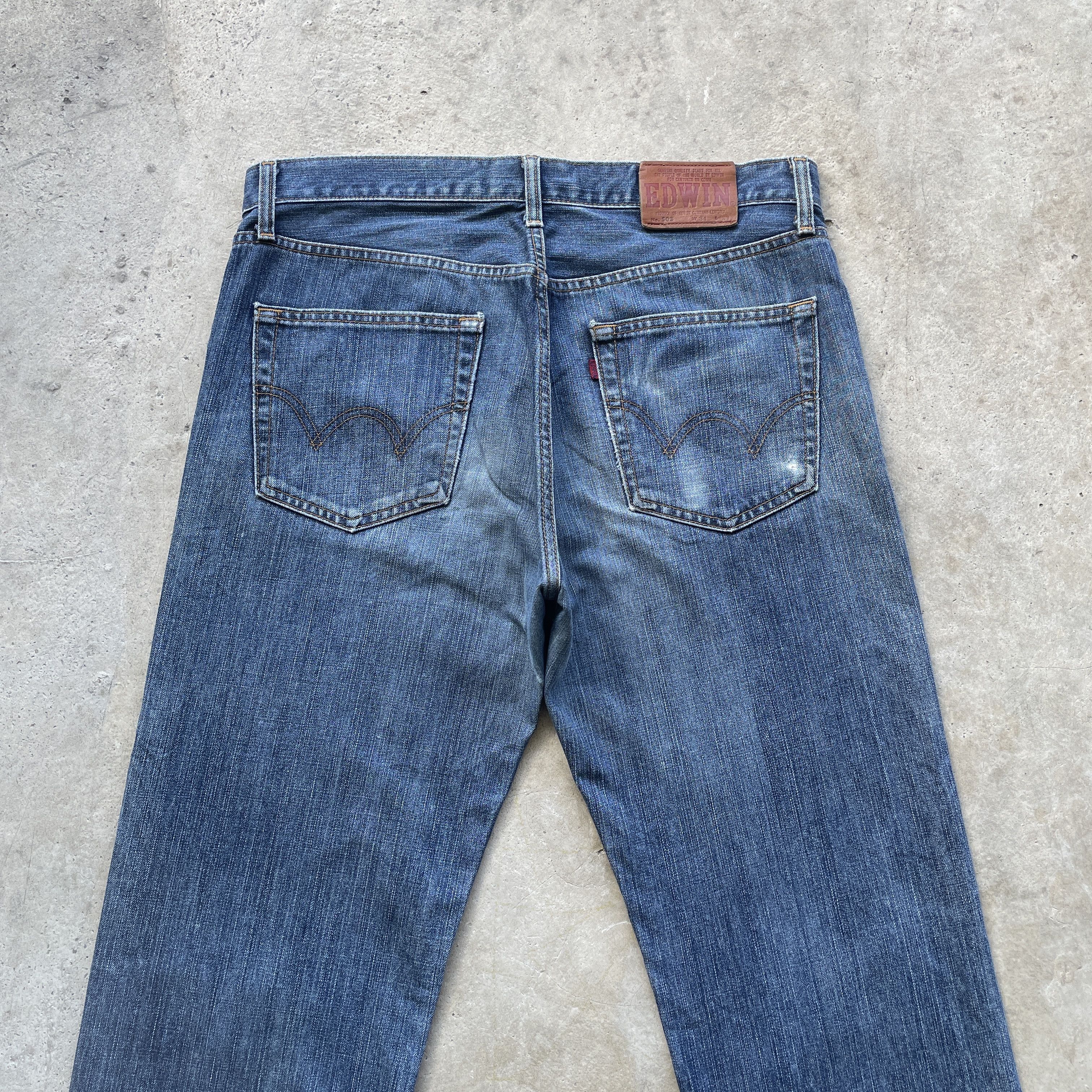 Edwin × Japanese Brand W35 VINTAGE EDWIN FADED JEANS BAGGY DENIM PANTS Size US 35 - 10 Thumbnail