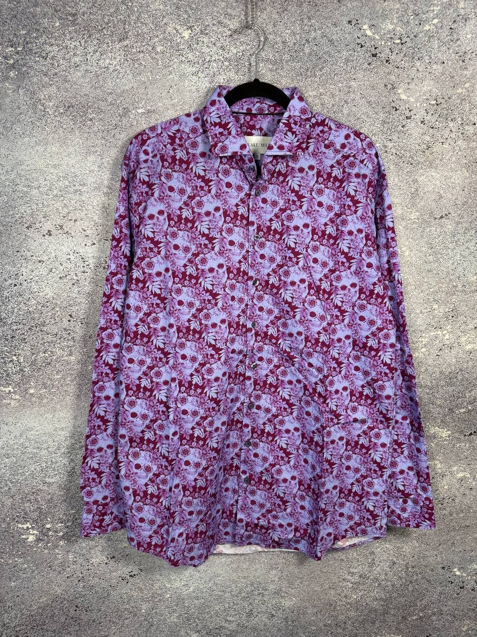 Vintage Blake Mill Original Designer Skulls & Roses Men's Shirt XL Size US XL / EU 56 / 4 - 1 Thumbnail