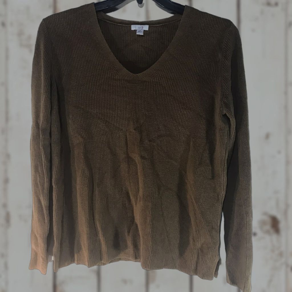 J. Jill J Jill Women's Pullover Sweater V-Neck Long Sleeve Casual Knit Fall Winter Size M Brown Size M / US 6-8 / IT 42-44 - 1 Thumbnail