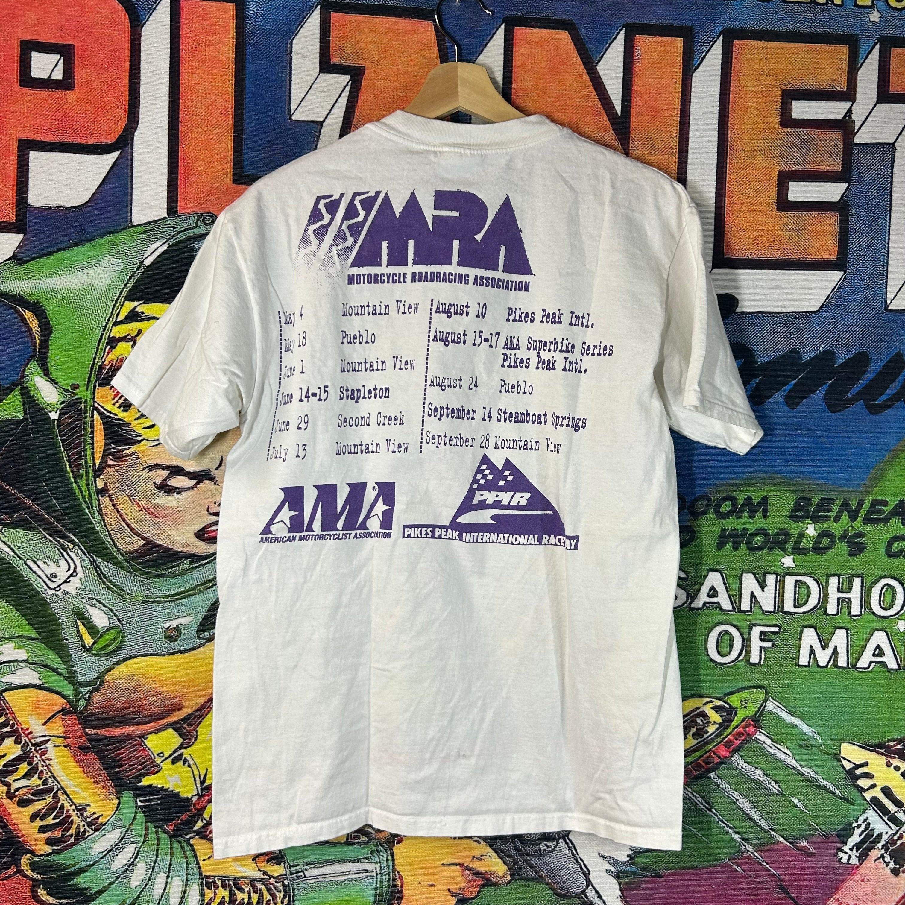 Vintage Vintage 90s Motorcycle Racing Association Tee Size Medium Size US M / EU 48-50 / 2 - 2 Thumbnail