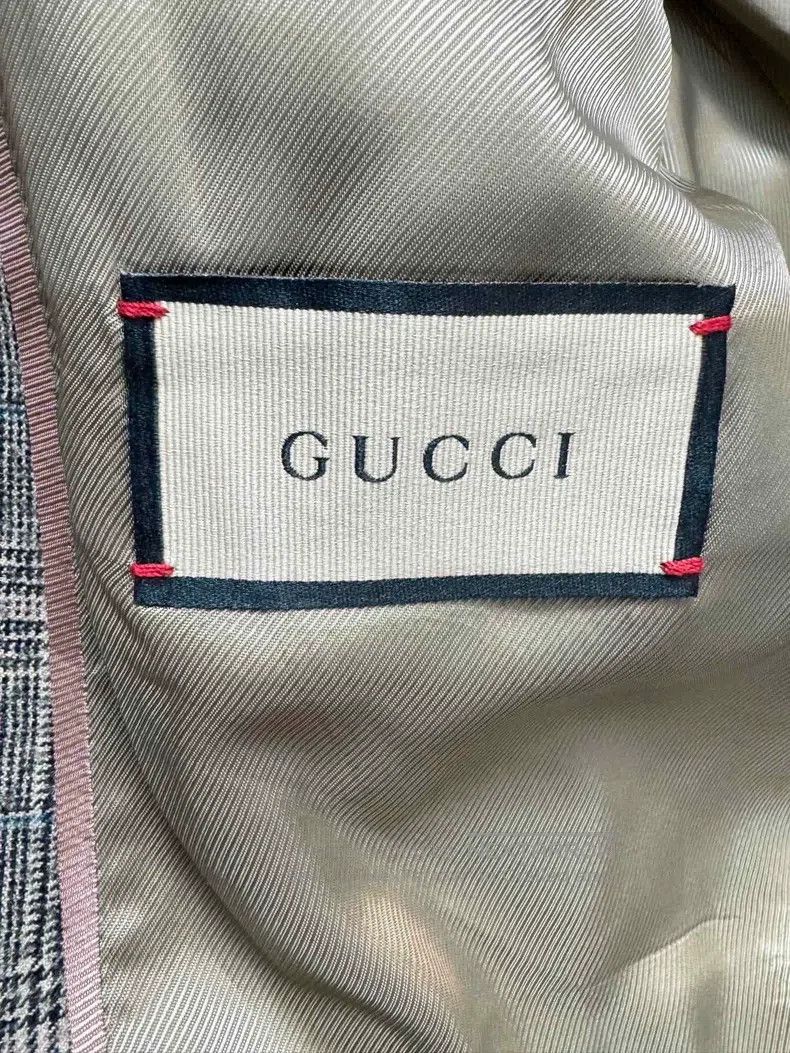 Gucci Gucci Gray plaid sleeve logo suit jacket Size US M / EU 48-50 / 2 - 4 Thumbnail
