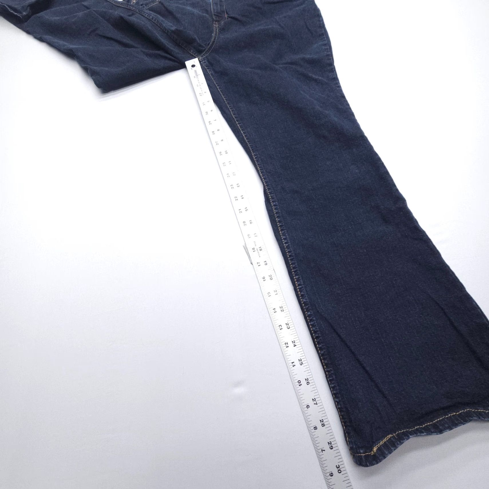 Levi's VINTAGE Levi's Signature At Waist Bootcut Jeans Size 14 Misses Dark Wash Y2K 2000s Denim Jeans Size 36" / US 14 / IT 50 - 4 Thumbnail