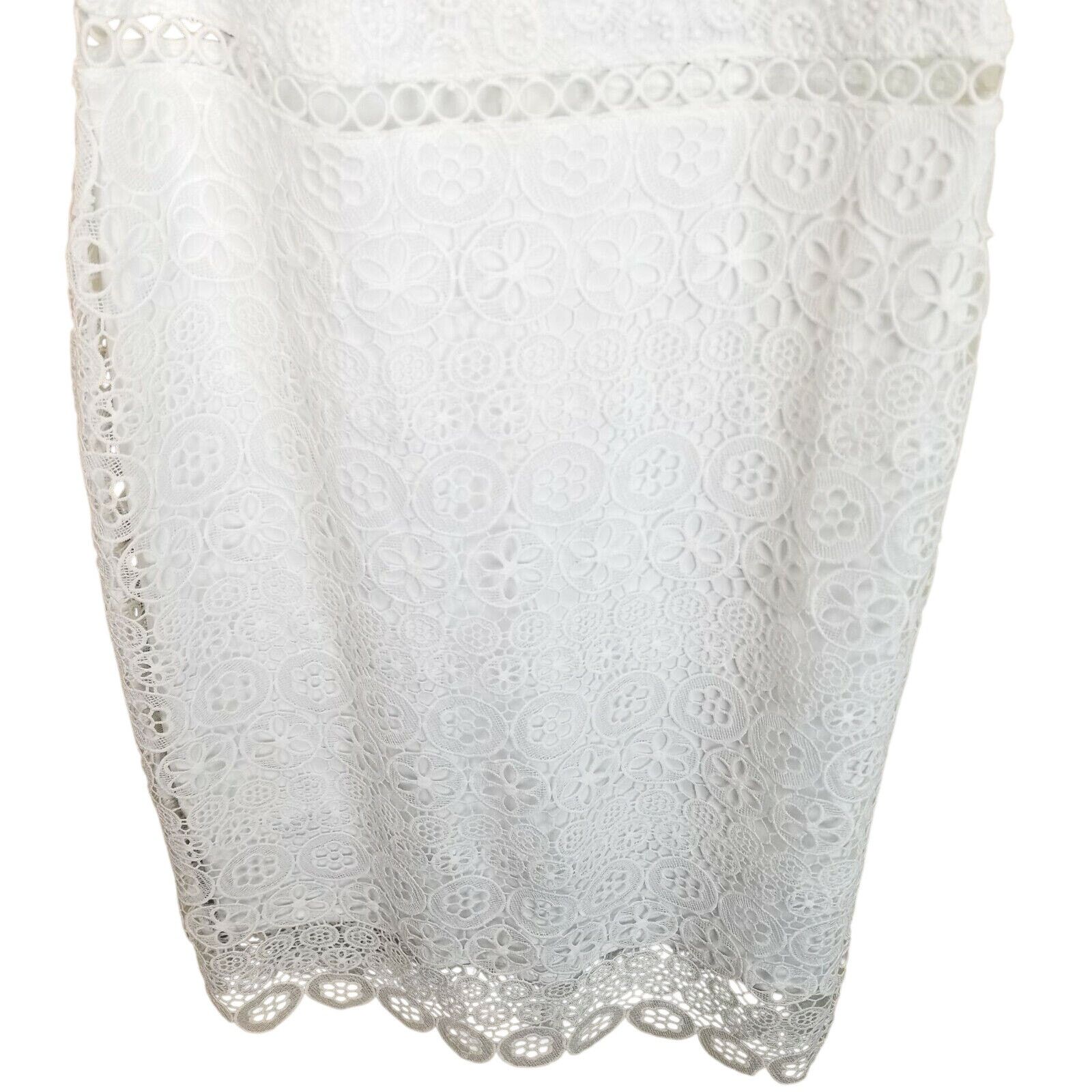 Express Express Womens Off Shoulder Crochet Lace Midi Dress Size M Size M / US 6-8 / IT 42-44 - 4 Thumbnail