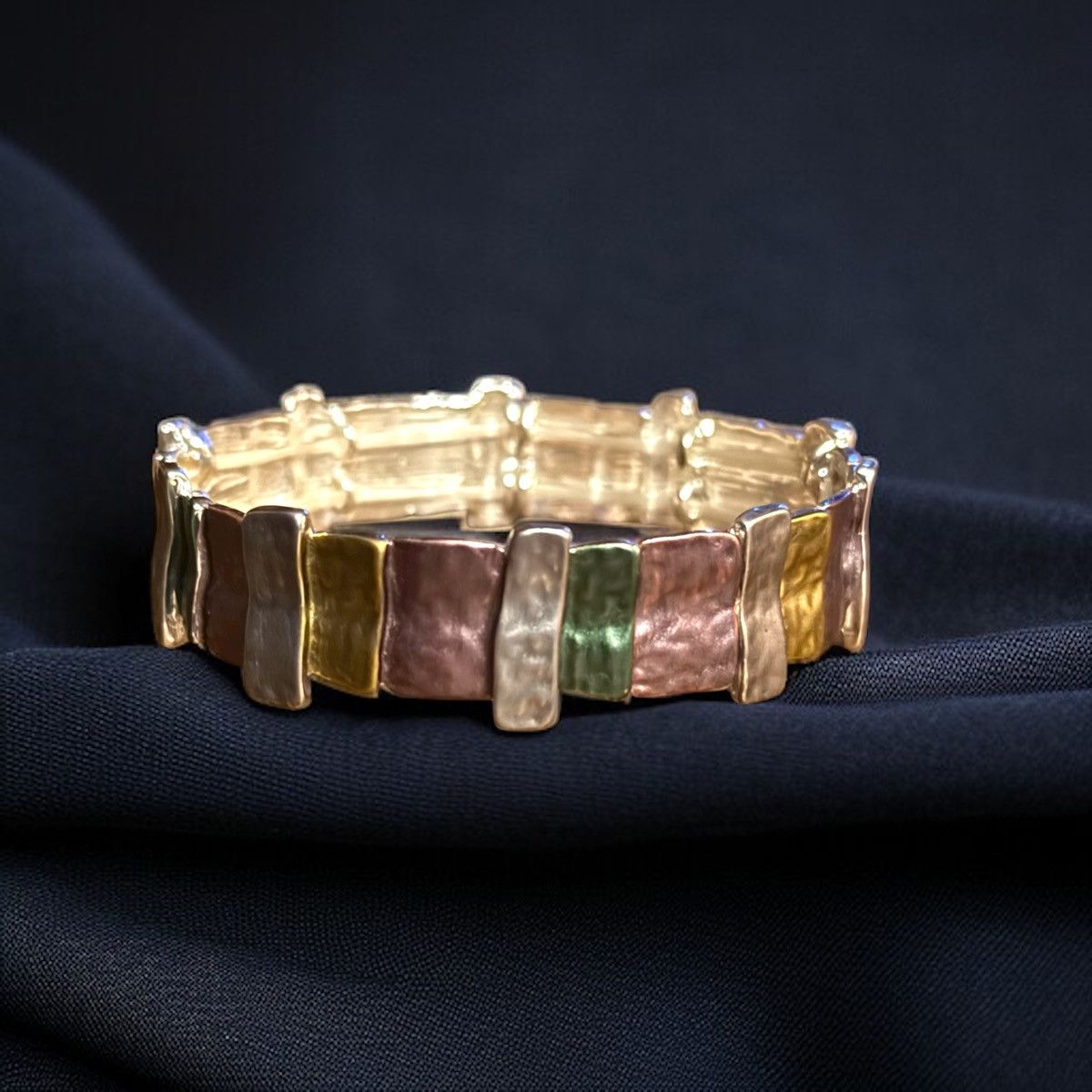 Other Multicolor hammered tiles stretch bracelet Size ONE SIZE - 1 Thumbnail
