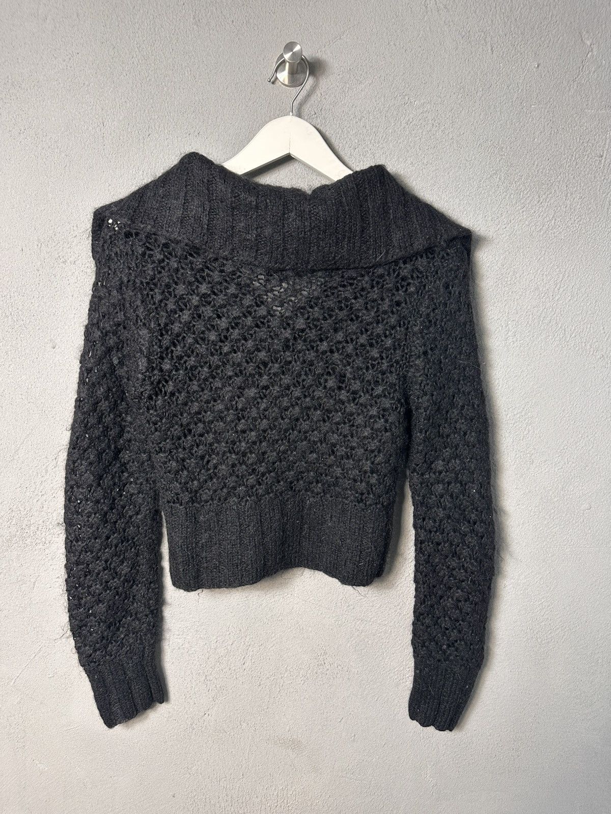Diesel Diesel Y2K Mohair Blend Cropped Zip Knit Sweater Women Black Size M / US 6-8 / IT 42-44 - 6 Thumbnail