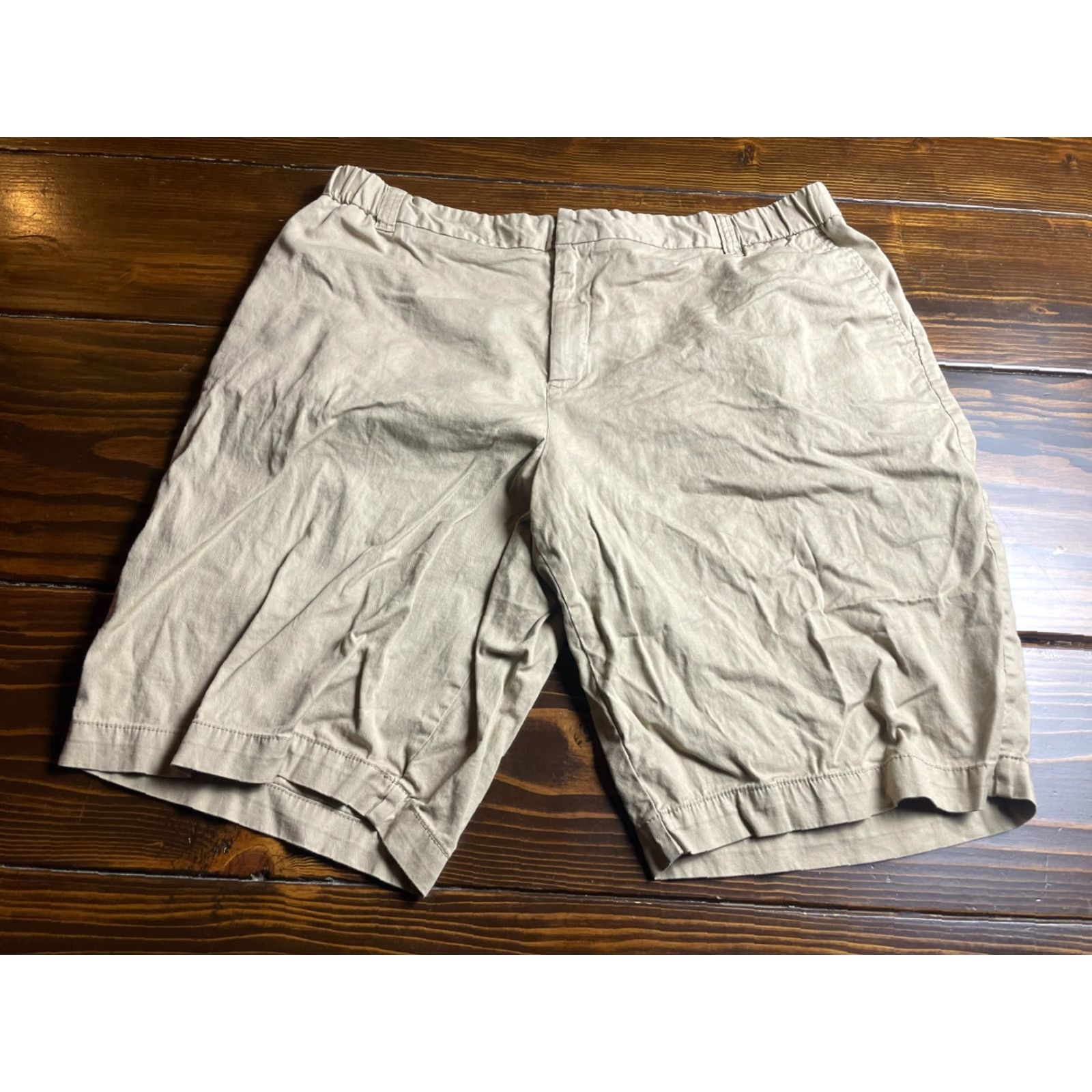 Merona Merona Shorts Plus Size 16W Tan Brown Casual Pants Pockets Chino Flat Front Womens 16W Plus Size Regular Front Pockets Size 38" / US 16 / IT 52 - 2 Thumbnail