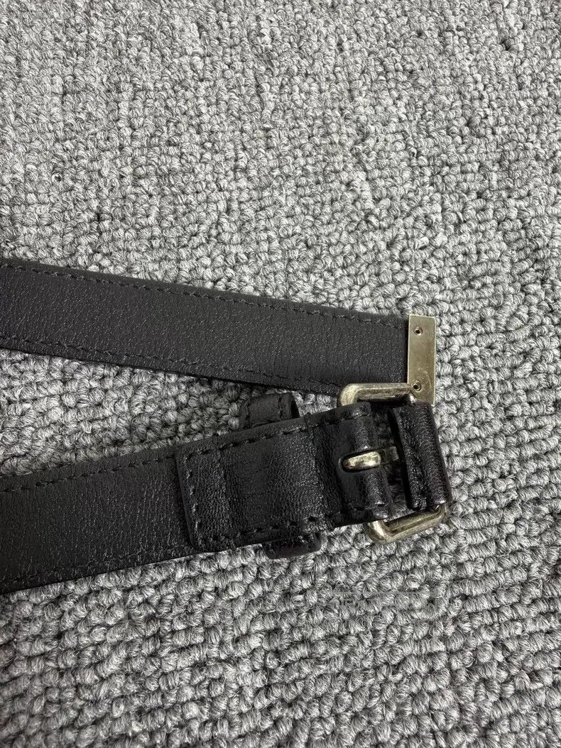 Saint Laurent Paris Saint Laurent Paris size 95 Black Grained Leather Square Bu Size ONE SIZE - 7 Thumbnail
