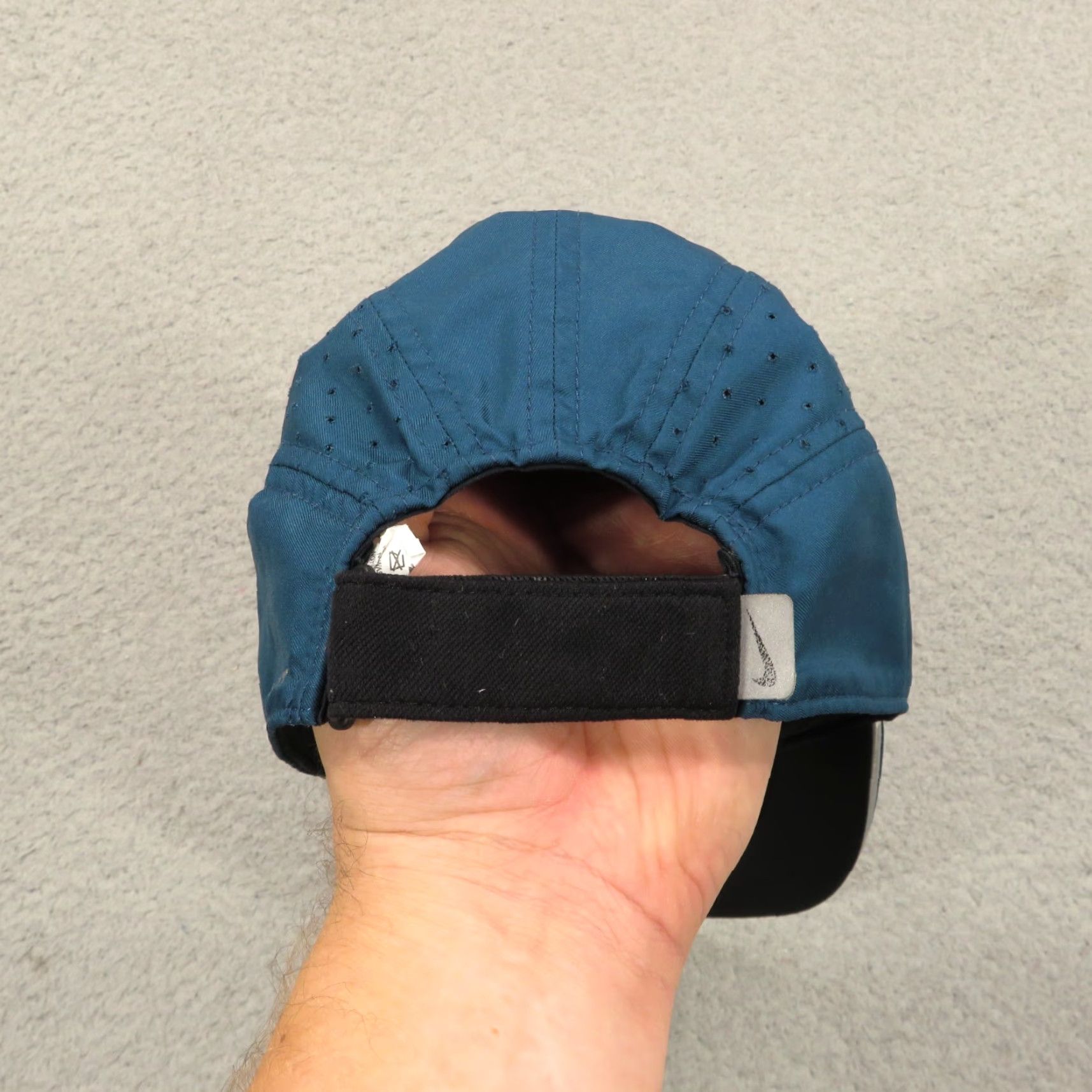 Nike Nike Hat Cap Strap Back Tailwind Aero Bill Reflective Swoosh Panel Runner Mens Cap | 5 Panel | Adjustable Breathable Lightweight Polyester Blue Size ONE SIZE - 3 Thumbnail