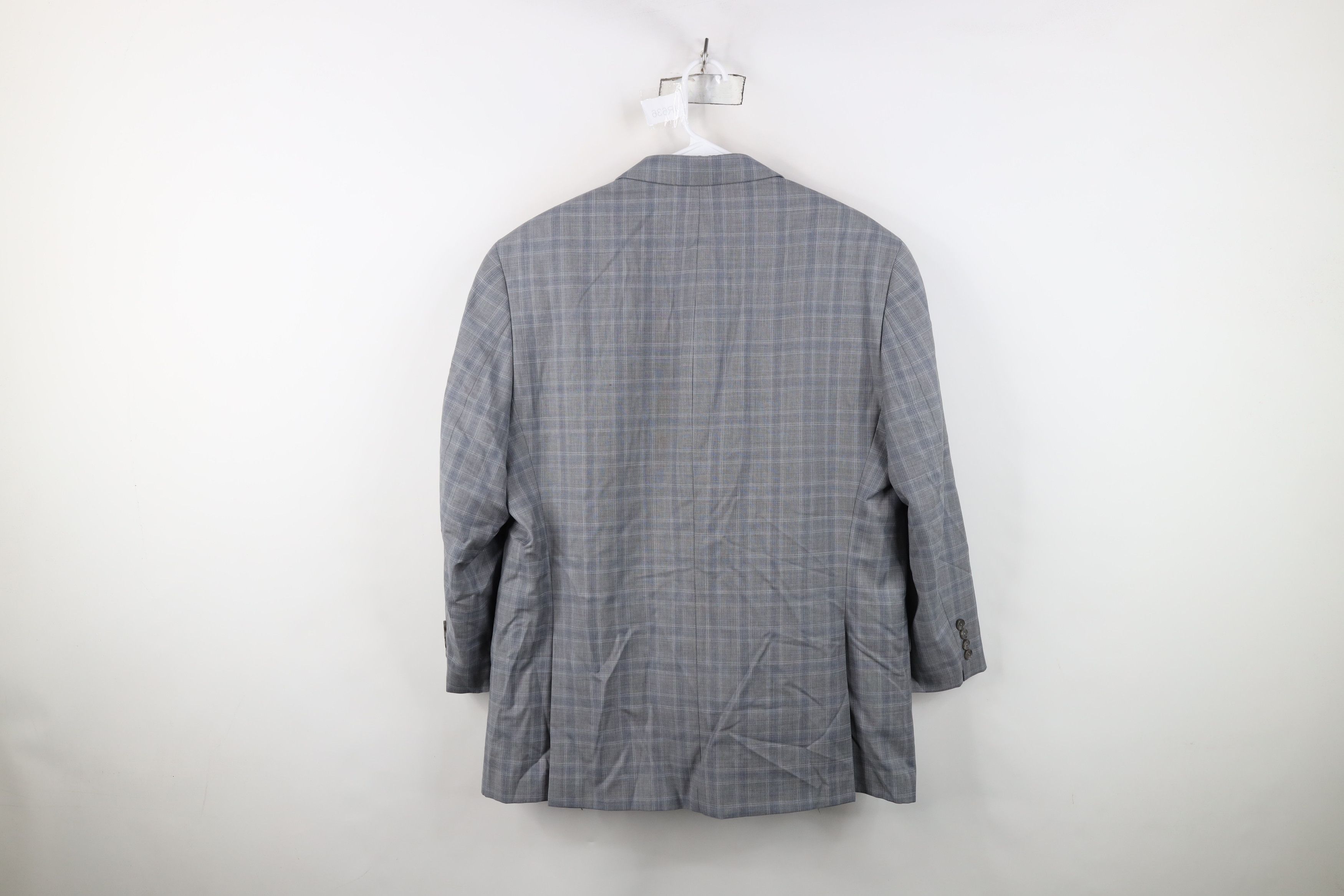 Tallia Tallia Sport Coat Suit Jacket Blazer Wedding Gray Plaid Size US XXL / EU 58 / 5 - 13 Thumbnail