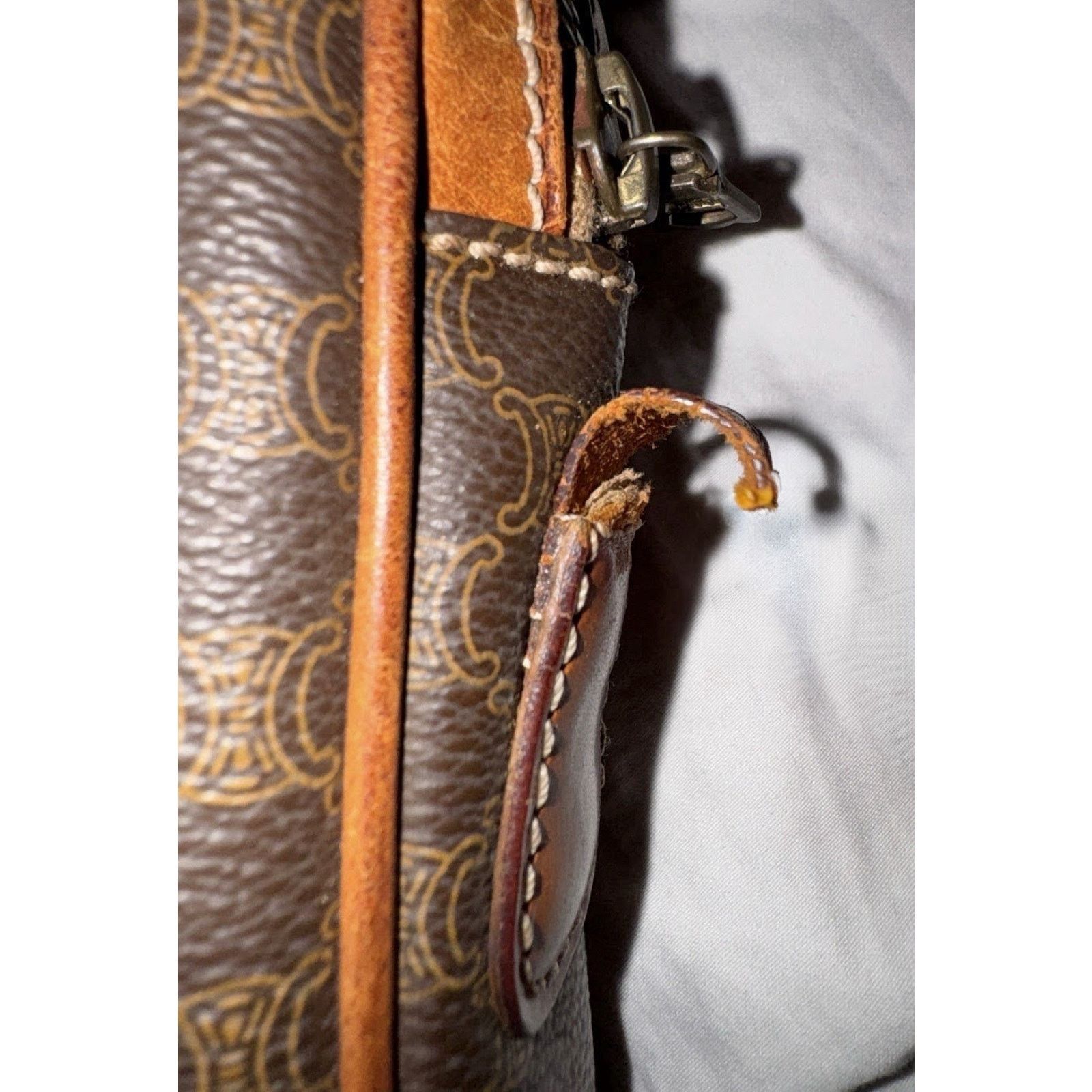 Celine Celine Brown Macadam Pochette Clutch Pouch Bag Auth Vintage Size ONE SIZE - 6 Thumbnail