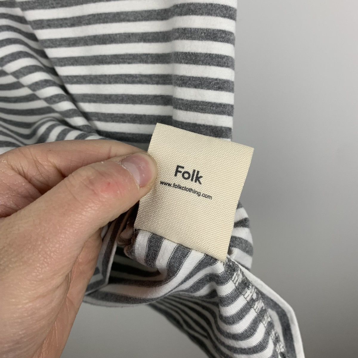 Folk Folk Striped Tee Mens Size S Short Sleeve White Gray Size US S / EU 44-46 / 1 - 7 Thumbnail