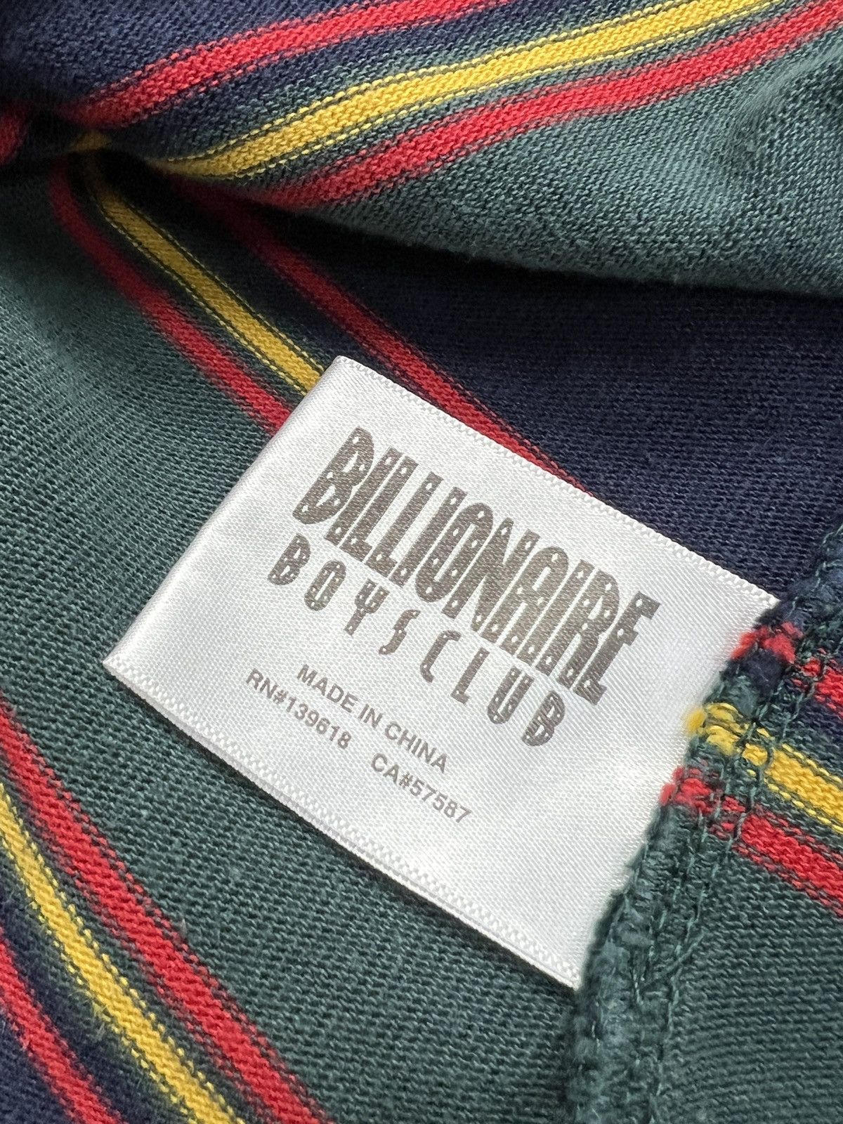 Billionaire Boys Club Billionaire Boys Club BBC Striped Embroidered Logo Tee sz XL Size US XL / EU 56 / 4 - 10 Thumbnail