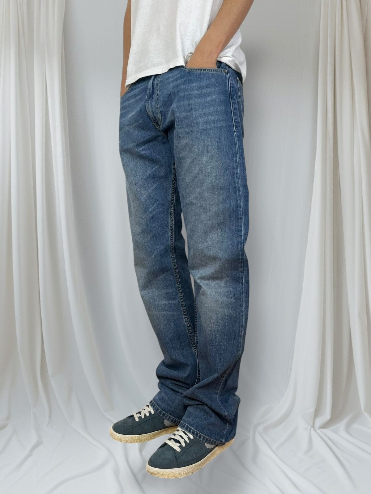 Levi's Vintage 90's Levis 506 34x34 Blue Classic Jeans Pants @196 Size US 34 / EU 50 - 2 Thumbnail