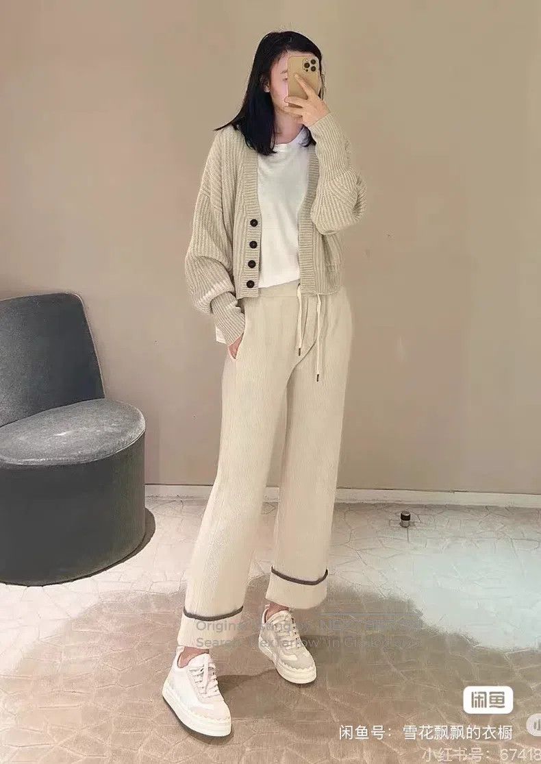 Brunello Cucinelli Brunello Cucinelli size M Cashmere wide-leg pants Size 24" / US 00 / IT 34 - 7 Thumbnail