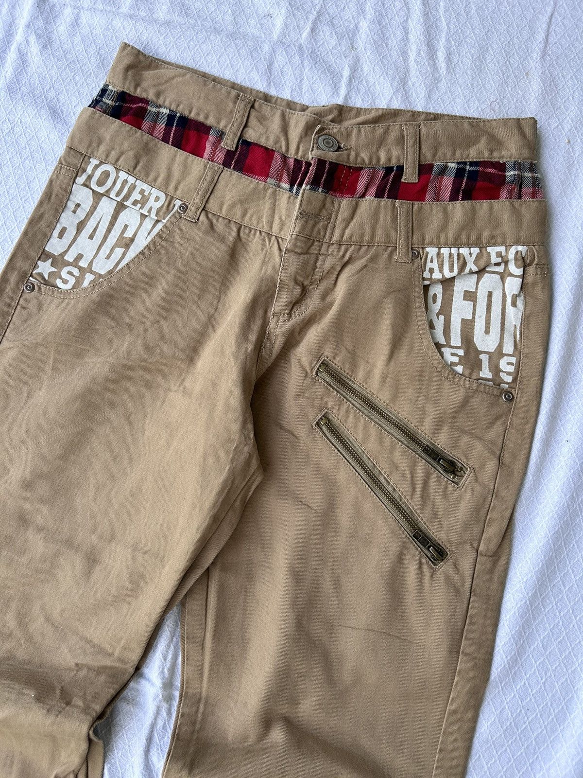 If Six Was Nine 💸BINDINGOFFER💸Double waist japanese poem casual chino pants Size US 32 / EU 48 - 3 Thumbnail