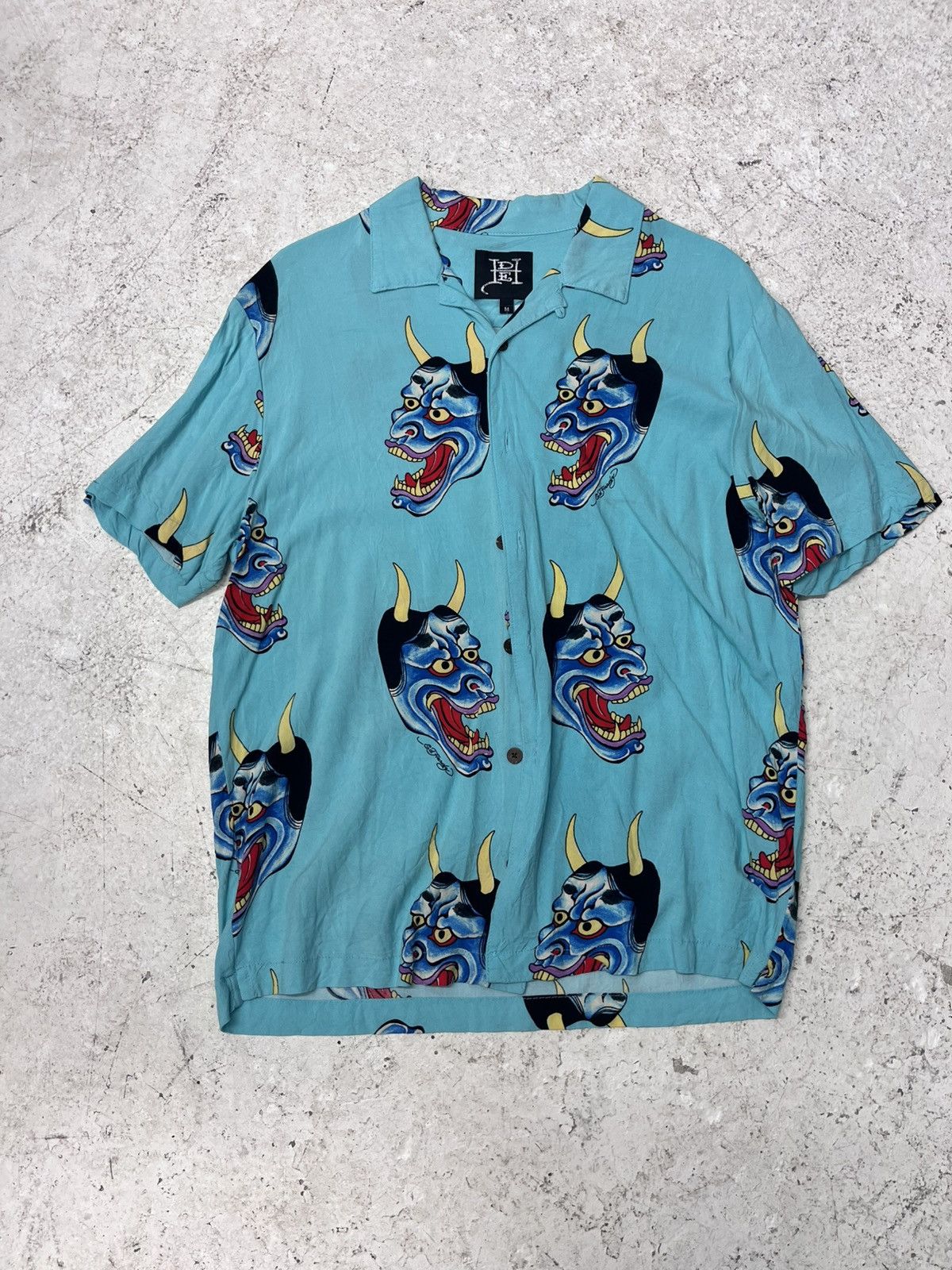 Ed Hardy Blue ed hardy short sleeve button up shirt Size US M / EU 48-50 / 2 - 2 Thumbnail