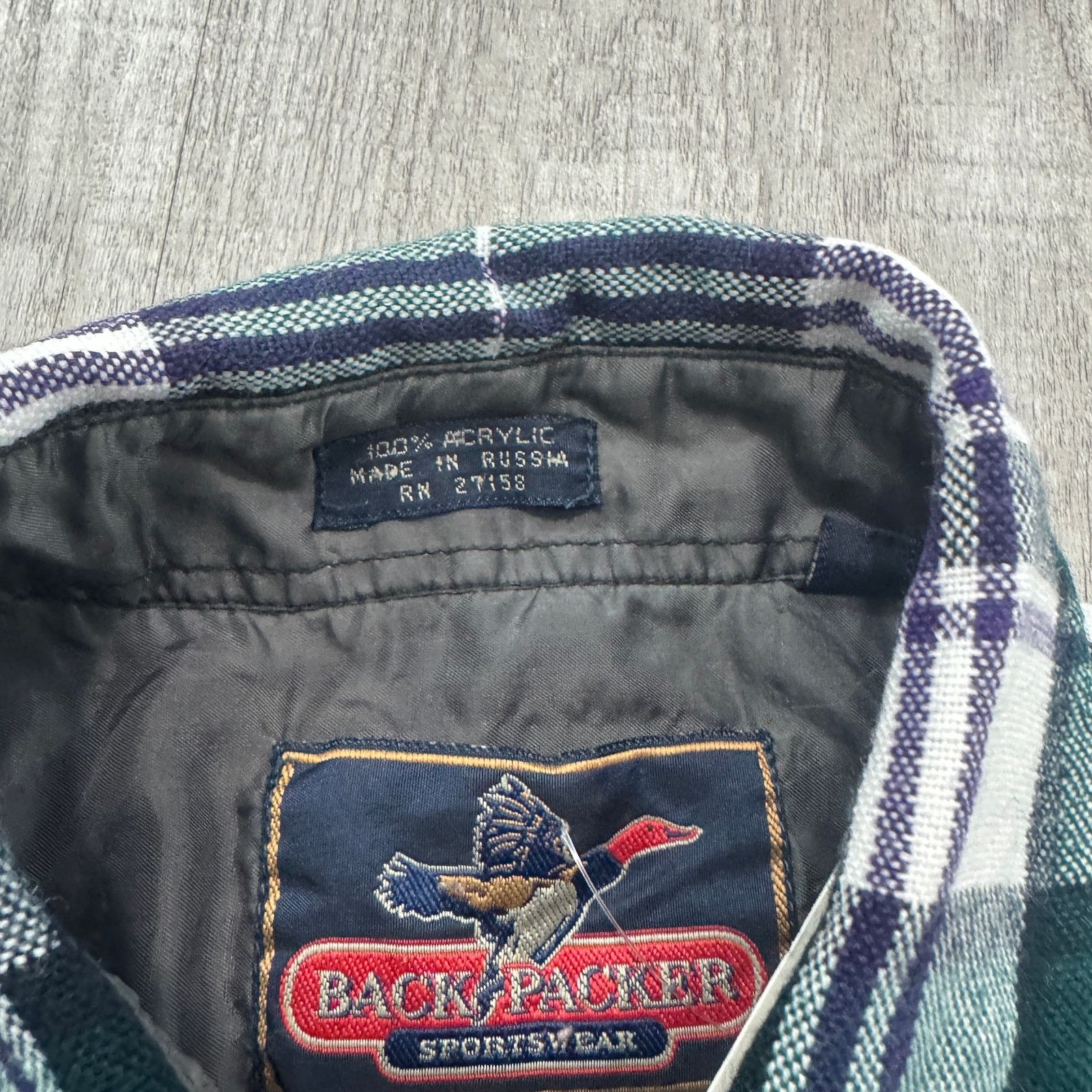 Vintage Vintage Backpack Sportswear Flannel Shirt Men's Medium Green Size US M / EU 48-50 / 2 - 4 Thumbnail
