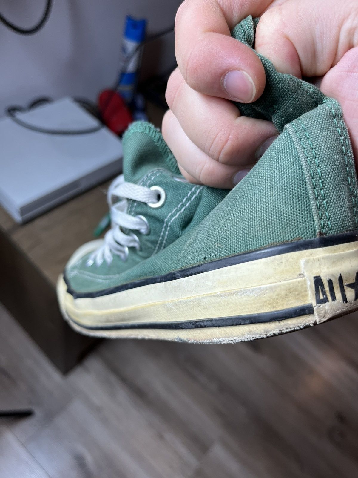 Converse Vintage Converse Chuck 70 High Washed Green Trashed 90s y2k Size US 9 / EU 42 - 18 Thumbnail
