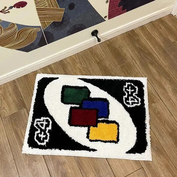 Handmade Card Carpet Soft Tufted Rug Cute Size ONE SIZE - 2 Thumbnail