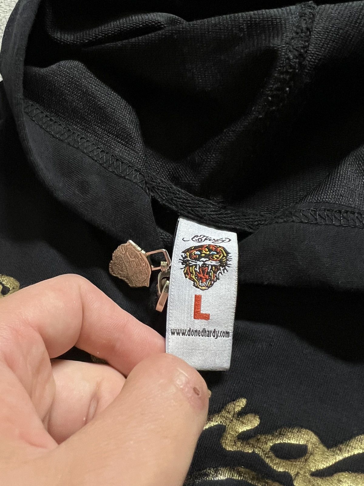 Christian Audigier × Ed Hardy × Vintage Vintage Y2k 🦅☠️ Ed Hardy Eagle Skull Big Logo Hoodie 90’s Size L / US 10 / IT 46 - 10 Thumbnail