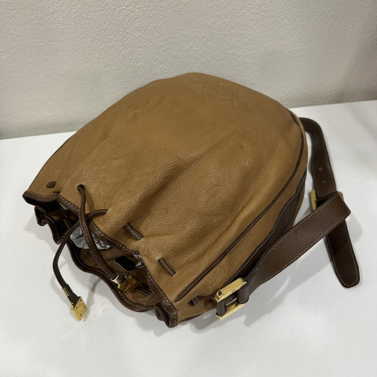 Loewe ‼️YES‼️ VINTAGE LOEWE LEATHER BUCKET DRAWSTRING SHOULDER BAG Size ONE SIZE - 4 Thumbnail