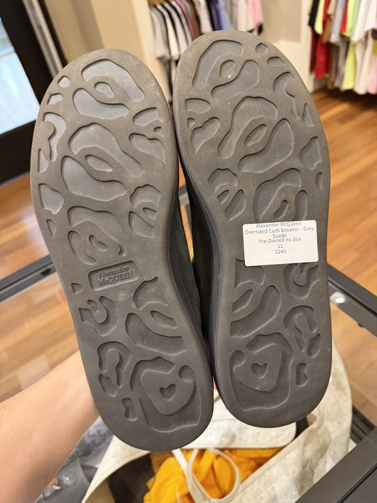 Alexander McQueen Alexander McQueen Suede Oversized Sneaker - Grey Size US 11 / EU 44 - 7 Thumbnail