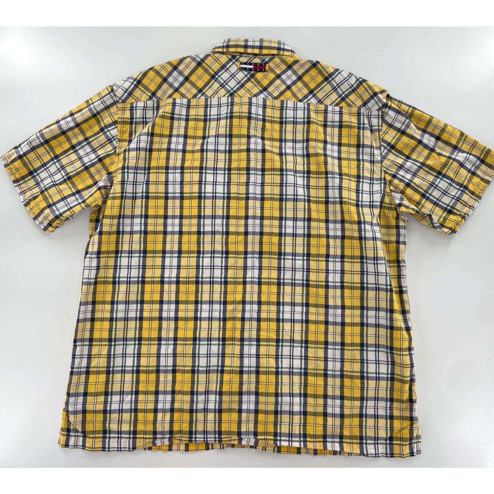 Tommy Hilfiger VINTAGE Tommy Hilfiger Plaid Button-Up Shirt Adult XXL Yellow Short Sleeve Pocket Casual Mens Size US XXL / EU 58 / 5 - 2 Thumbnail