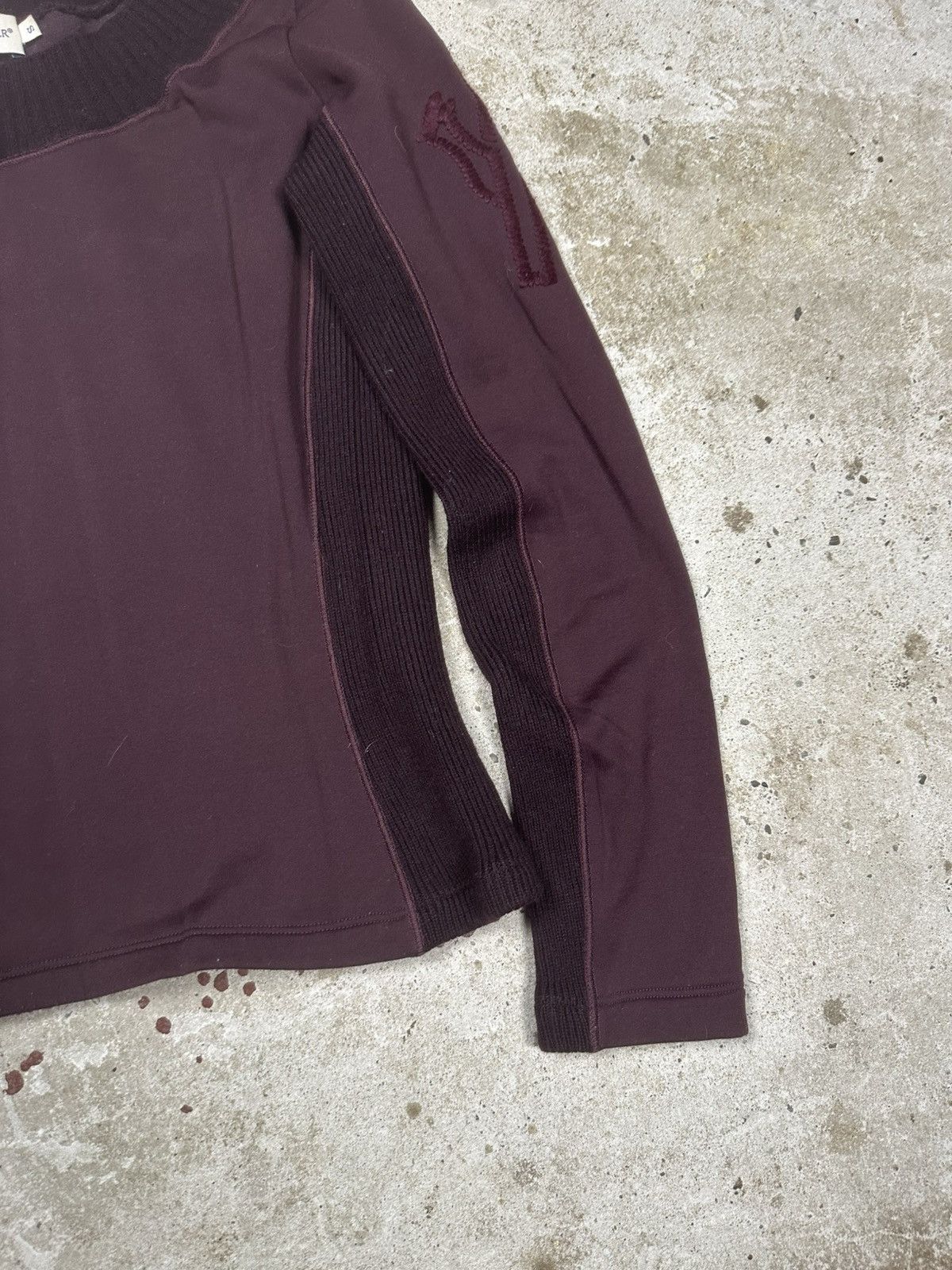 Moncler Vintage 90s Moncler Burgundy Top Long Sleeve Logo Size S / US 4 / IT 40 - 4 Thumbnail