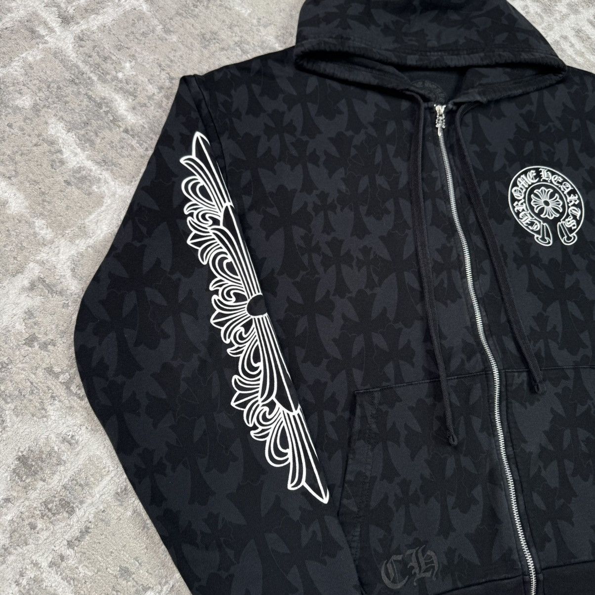 Chrome Hearts Cemetery monogram scroll zip up hoodie Size US L / EU 52-54 / 3 - 4 Thumbnail