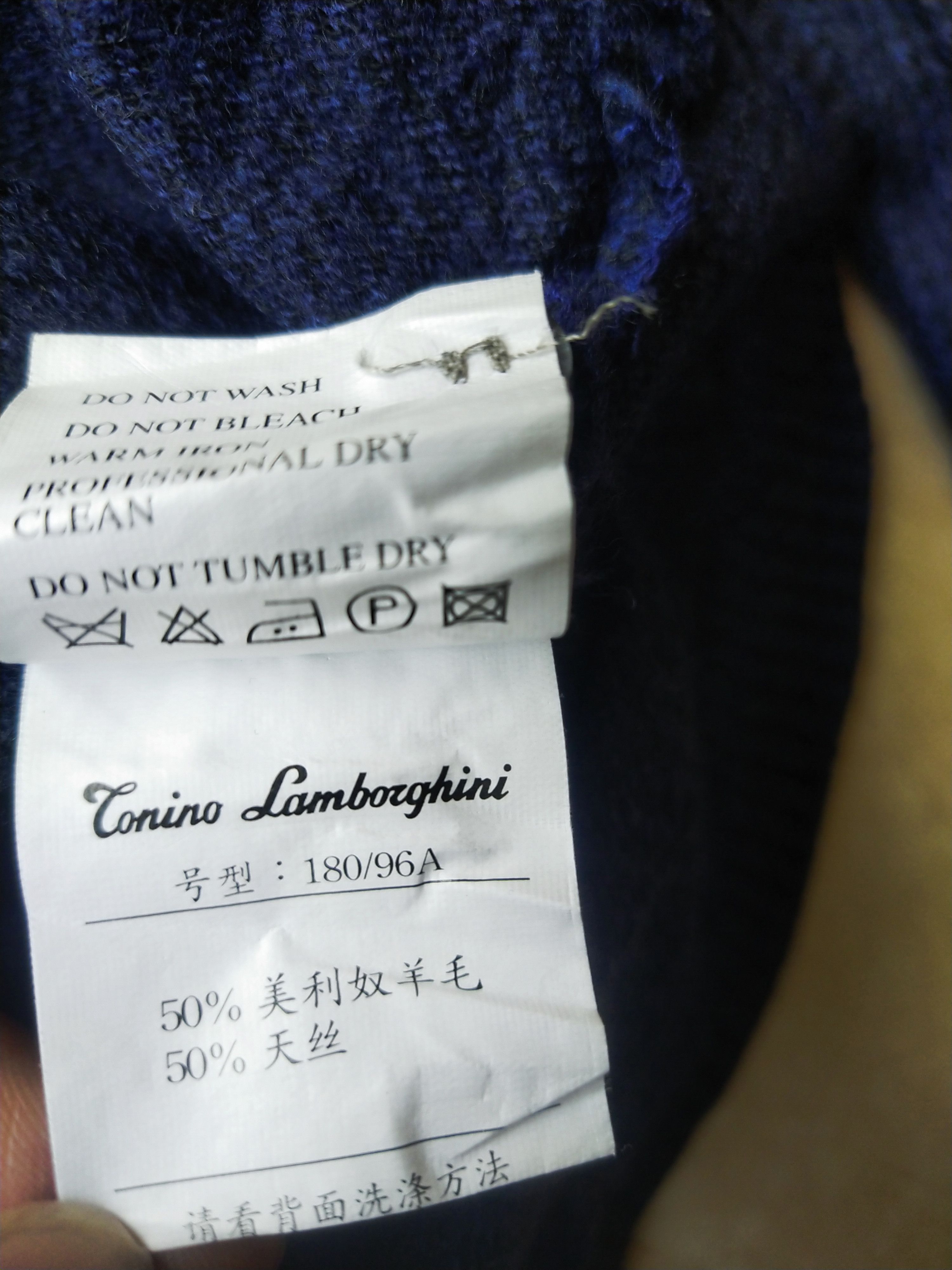 Lamborghini Tonino Lamborghini Italy Navy Merino Wool Blend Knit Shirt Size L / US 10 / IT 46 - 9 Thumbnail