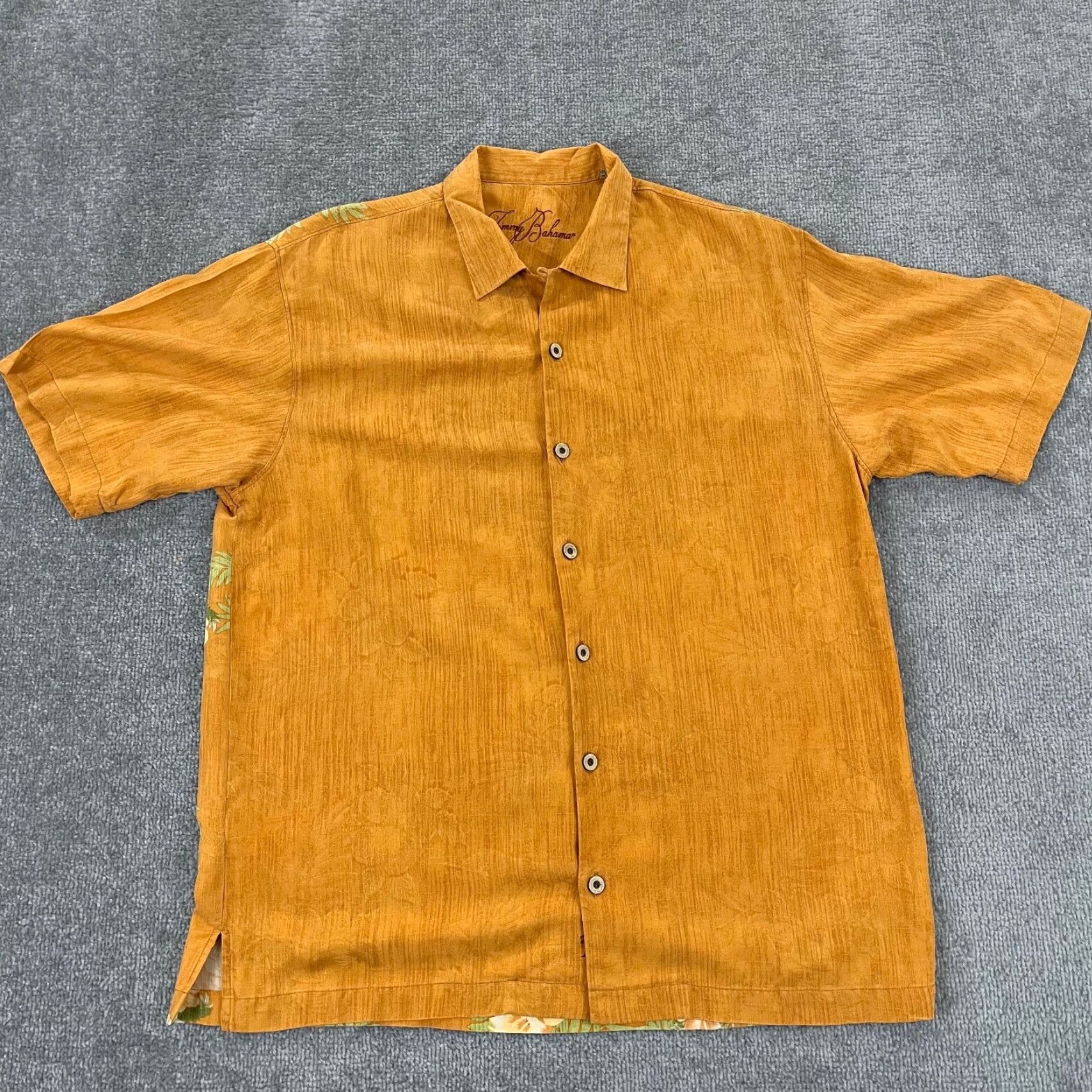 Tommy Bahama TOMMY BAHAMA Shirt Mens Medium Orange Floral Hawaiian Paradise Silk Button Up Size US M / EU 48-50 / 2 - 3 Thumbnail