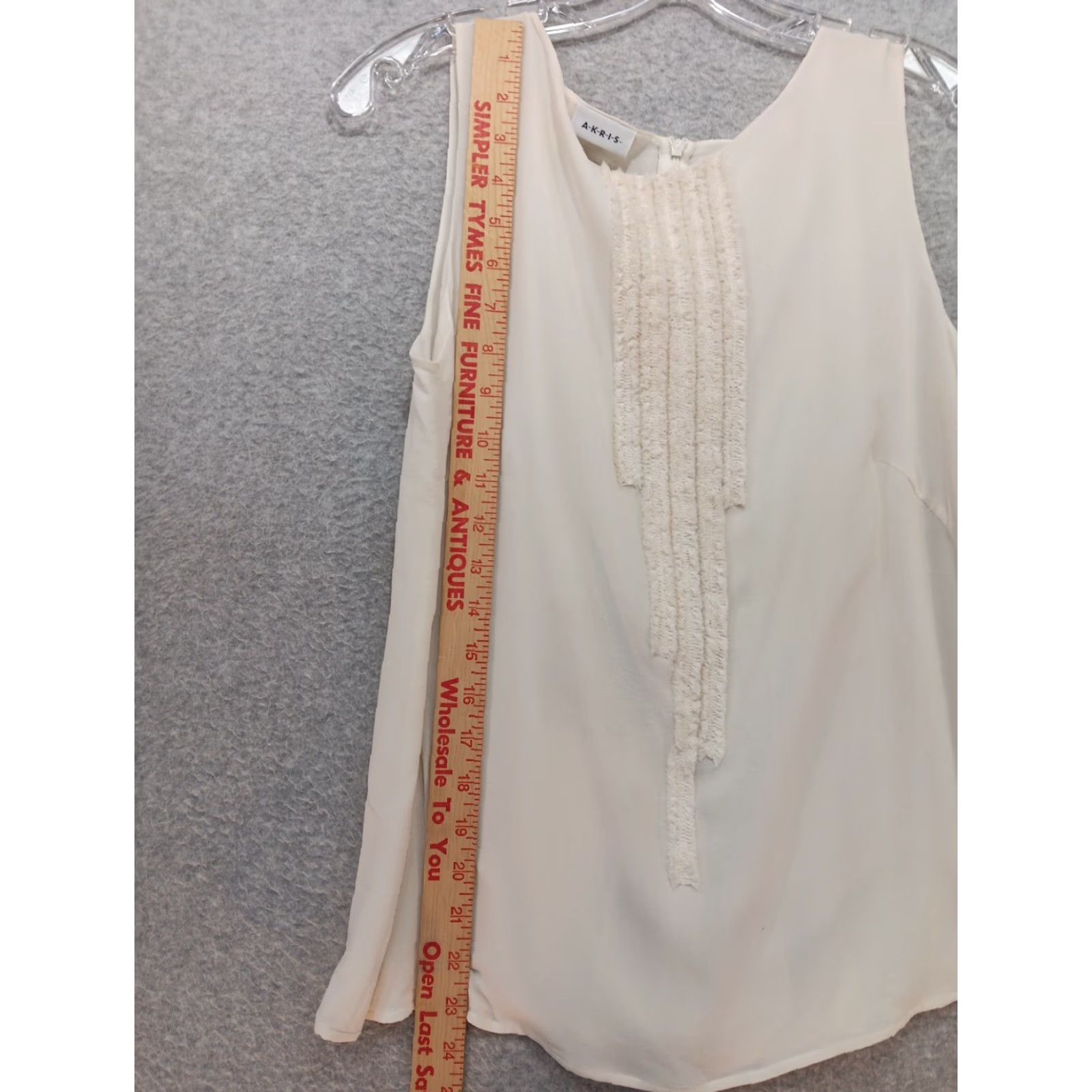 Akris Akris Blouse Top Women's 12 Beige 100% Silk Pleated Scoop Neck Sleeveless Pullover Size XL / US 12-14 / IT 48-50 - 5 Thumbnail