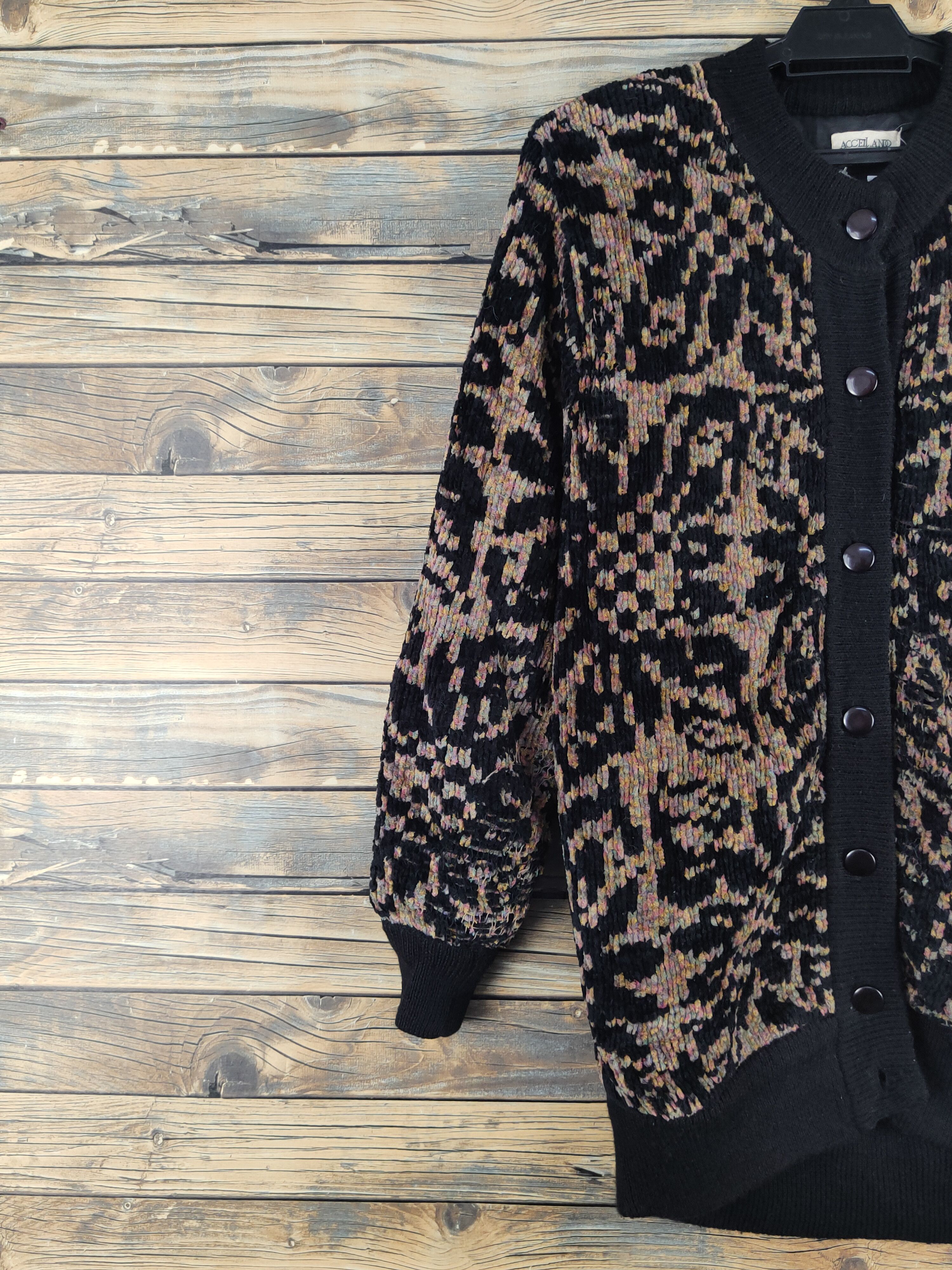 Japanese Brand × Vintage Acceilando Black Brown Knitwear Sweaters #W2165 Size M / US 6-8 / IT 42-44 - 4 Thumbnail