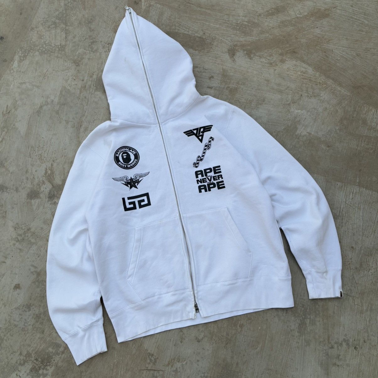 Bape Bape Logo Zip up Hoodie Size US XL / EU 56 / 4 - 1 Thumbnail