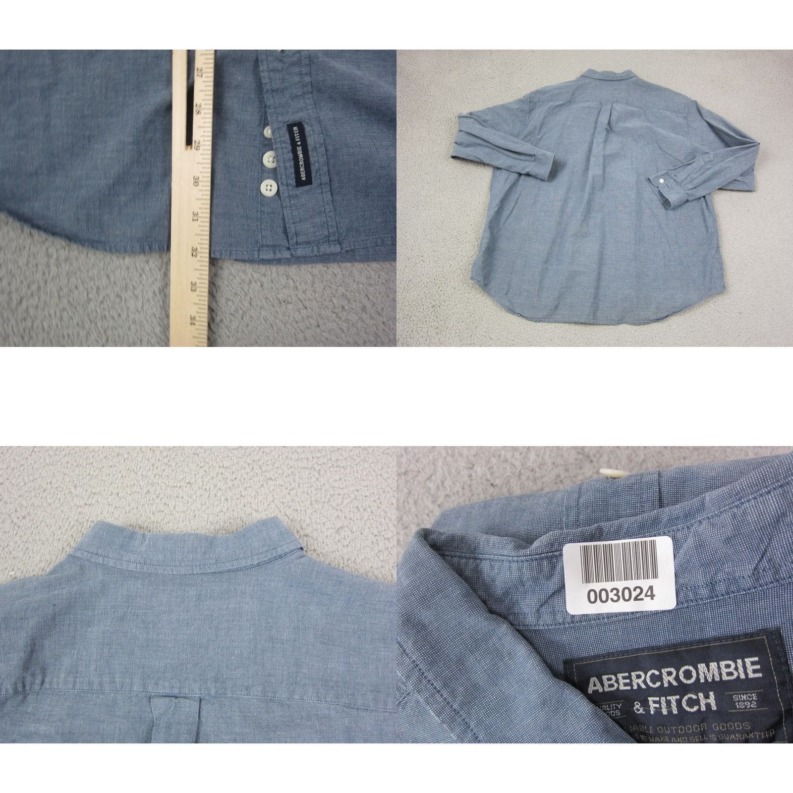 Abercrombie & Fitch VINTAGE Abercrombie & Fitch Shirt Mens XL Blue Chambray Button Down Size US XL / EU 56 / 4 - 8 Thumbnail