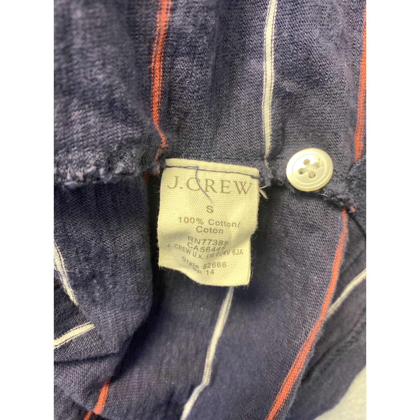 Vintage J Crew Polo Shirt Mens S Blue Striped Short Sleeve Collared Golf Regular Fit Size US S / EU 44-46 / 1 - 6 Thumbnail