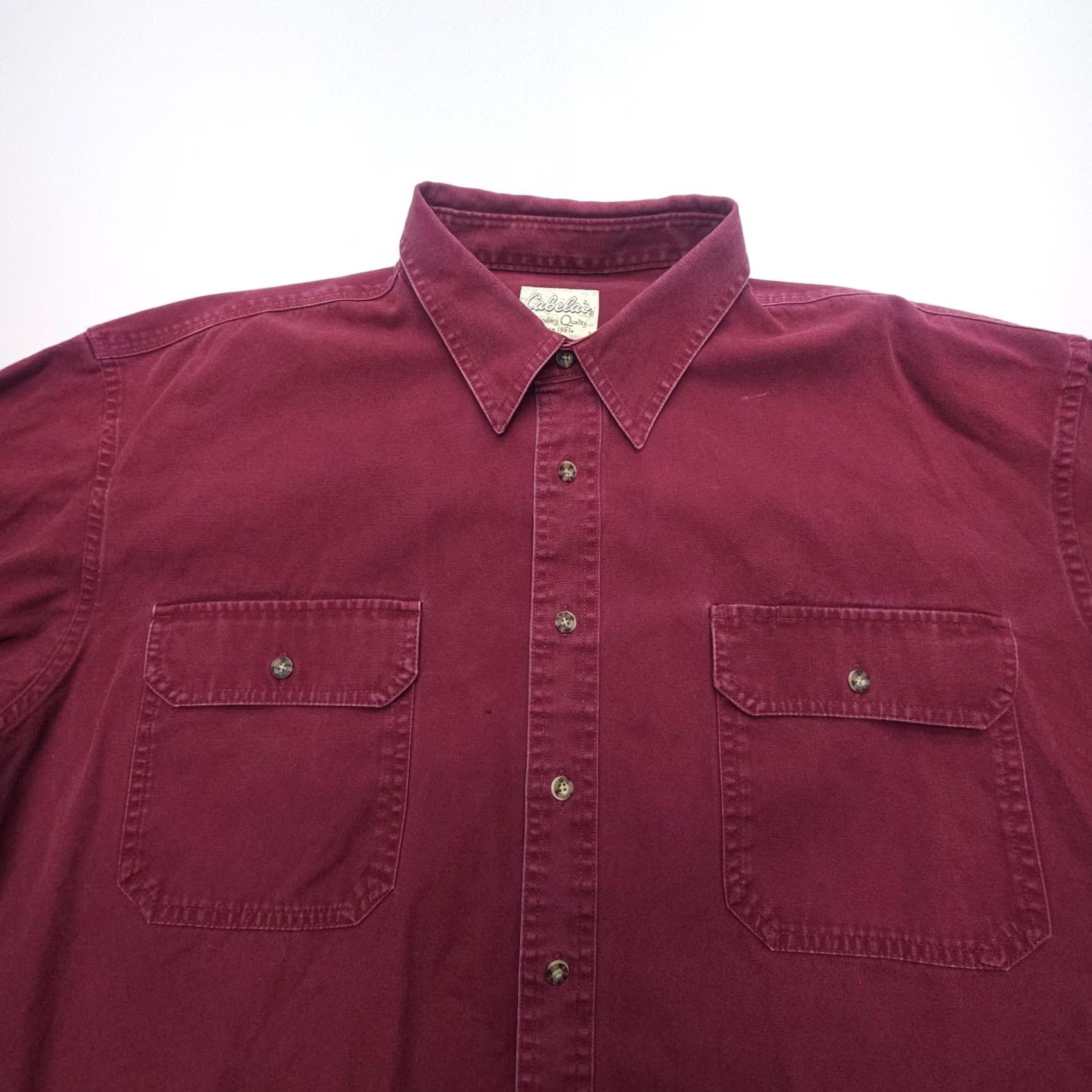 Vintage Cabela's Heavyweight Canvas Long Sleeve Shirt Mens 2XLT Red Work Field Bush Cotton Canvas Button-Up Casual, Workwear Mens 2XLT Red Shirt Size US XXL / EU 58 / 5 - 4 Thumbnail