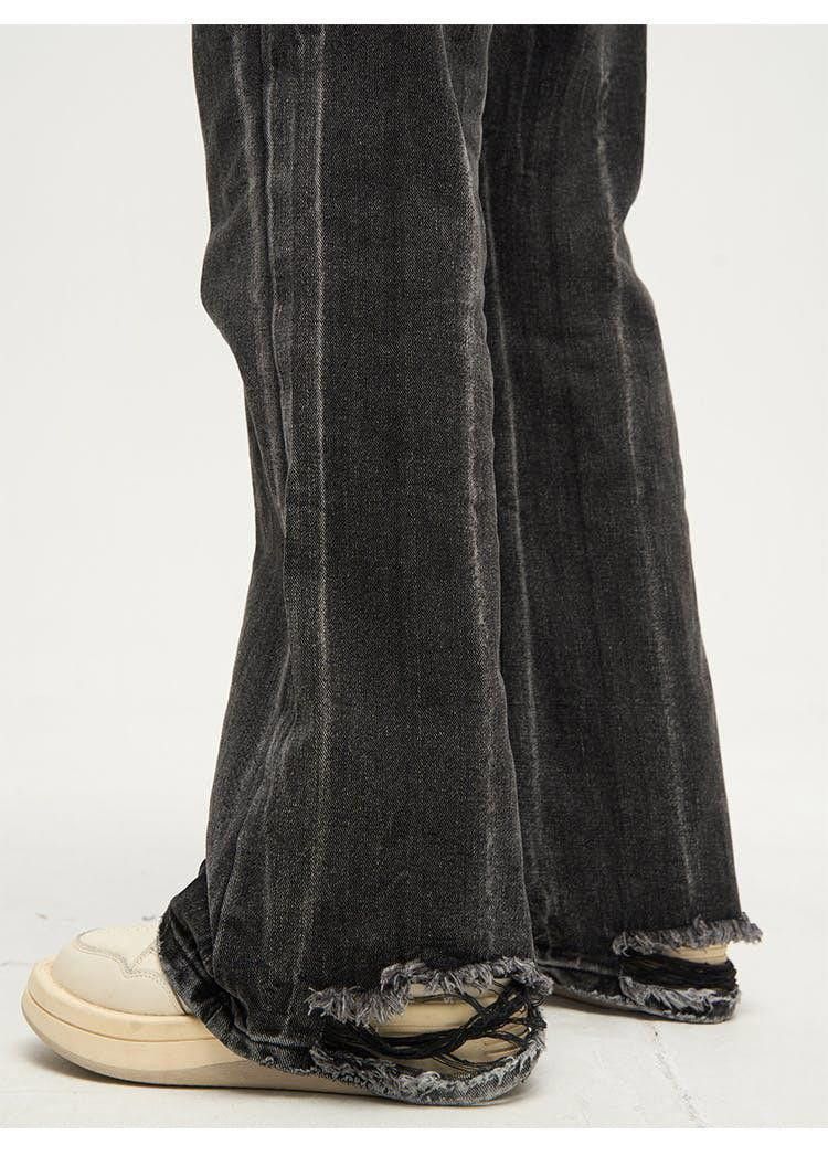 Vintage Faded Black Ripped Flare jeans Size US 32 / EU 48 - 6 Thumbnail