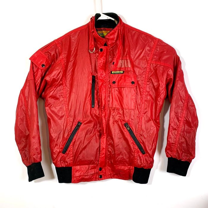 Vintage VTG Racers Edge By Nak Men's Red 80s Nylon Cafe Racer Jacket Sz ...